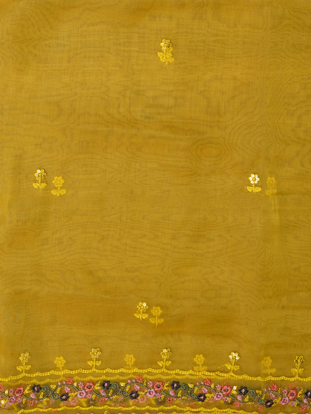 Unstitched Embroidered Organza Dress Material With Dupatta