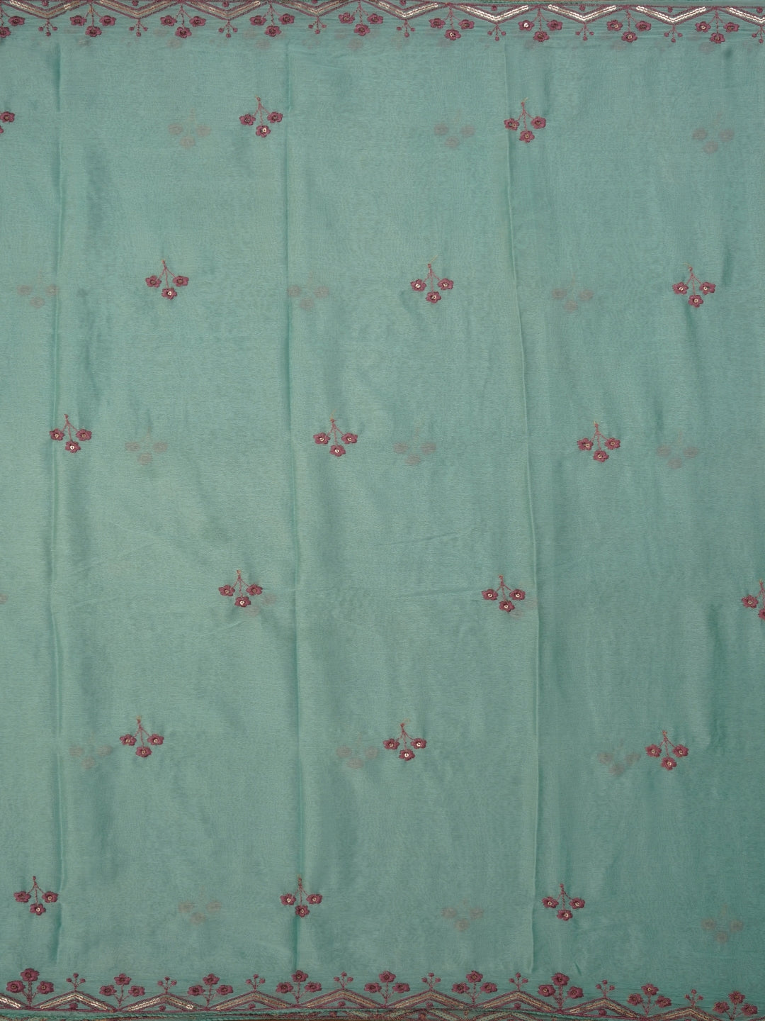 Multicolor Sequin Embellished Silk Blend Dress Material with Dupatta