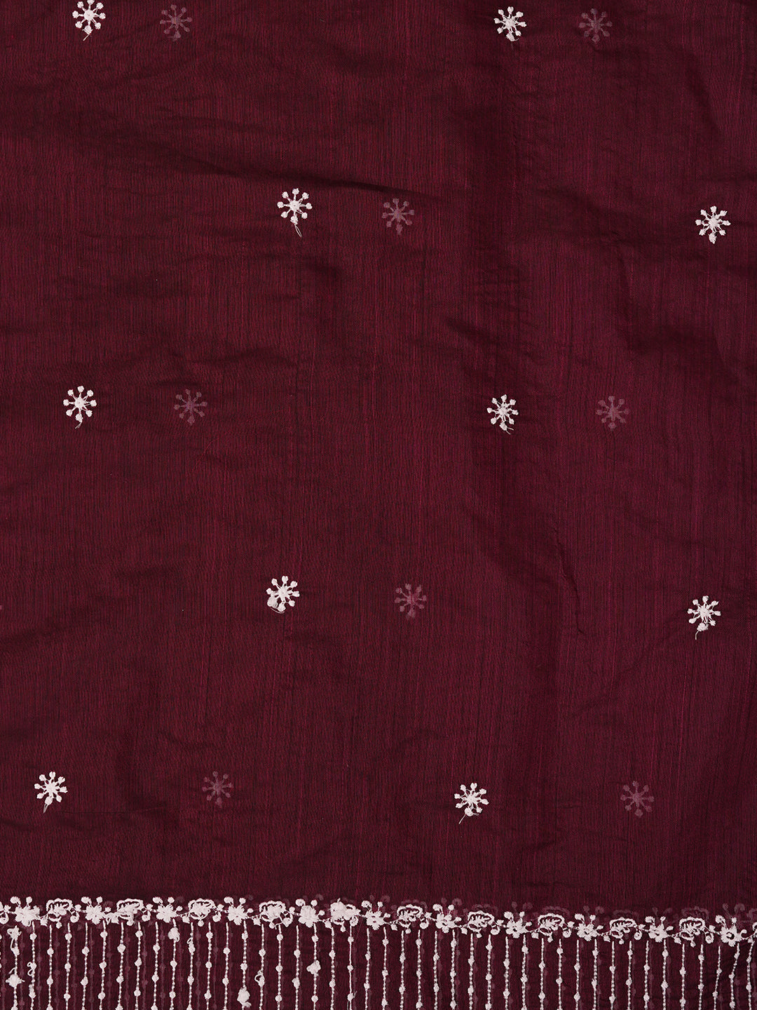 Unstitched Embroidered Cotton Blend Purple Dress Material With Dupatta