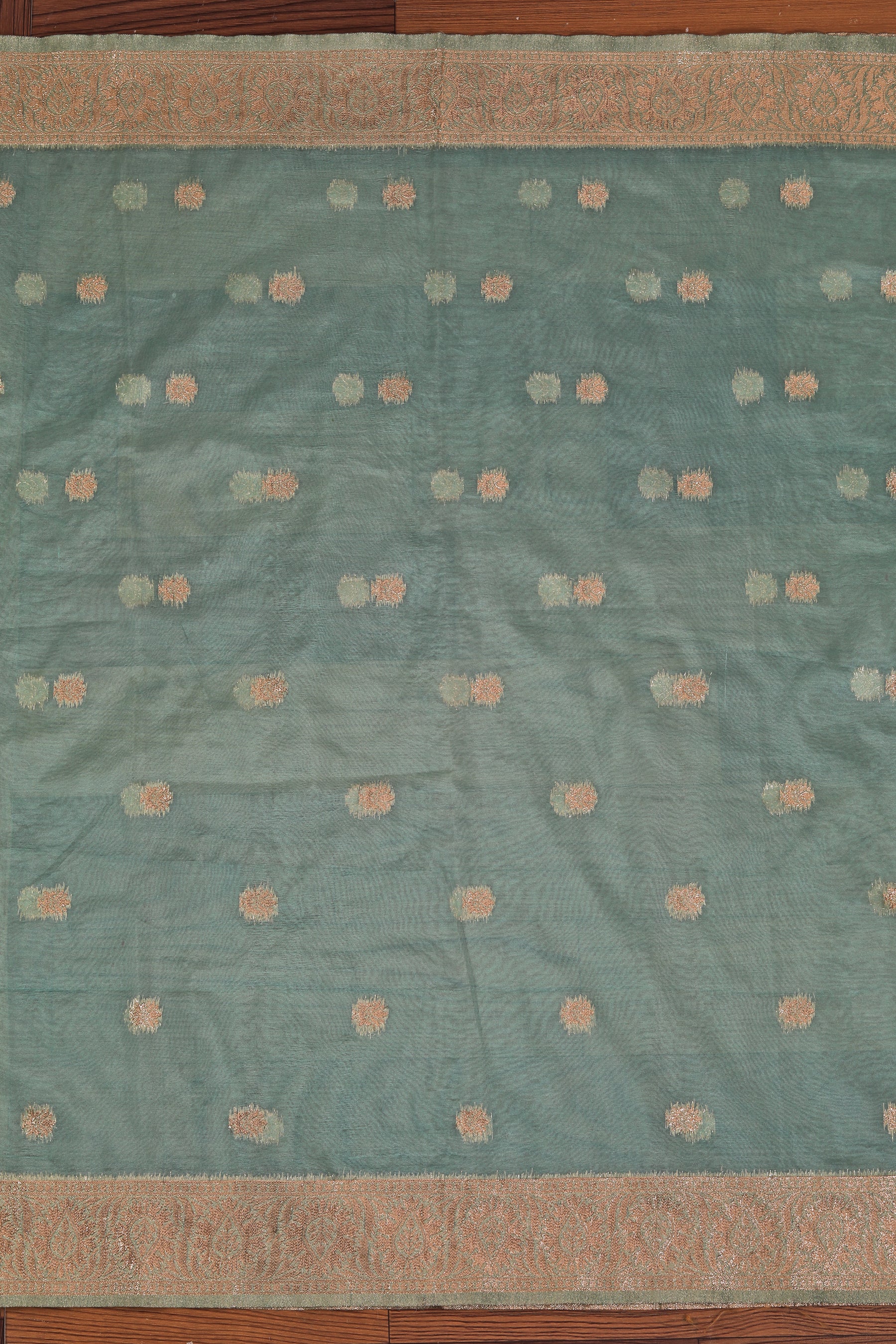 Unstitched Multicolor Embellished Organza Dress Material With Dupatta