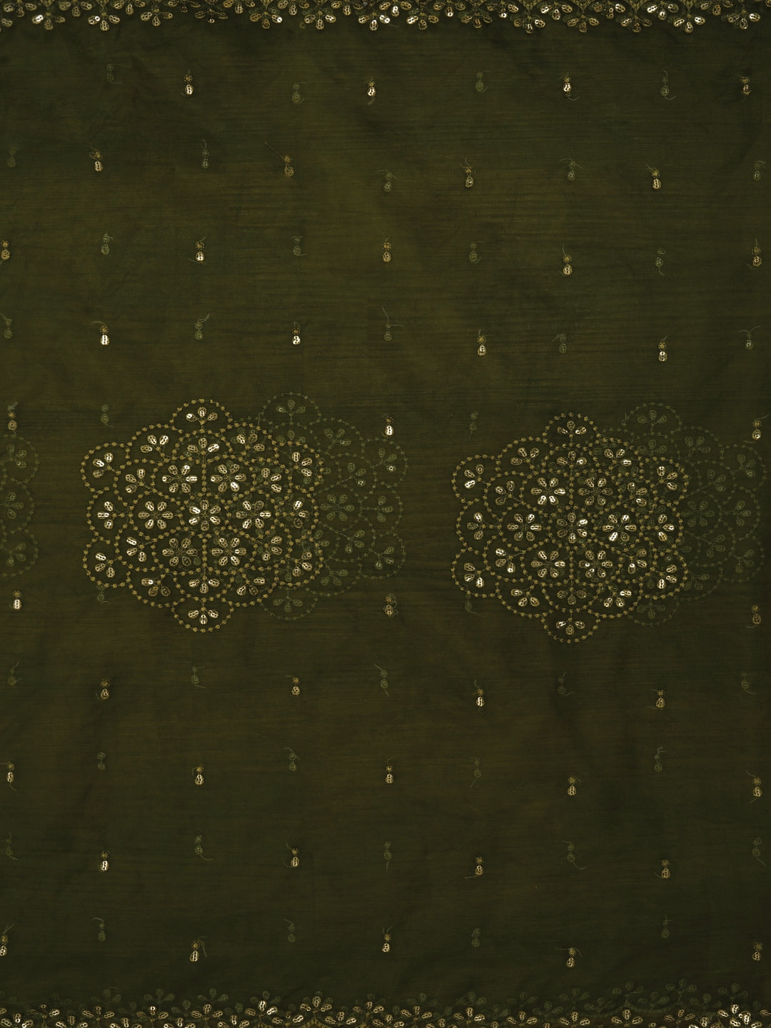 Mehandi Green Leheriya Embroidered Dress Material with Dupatta