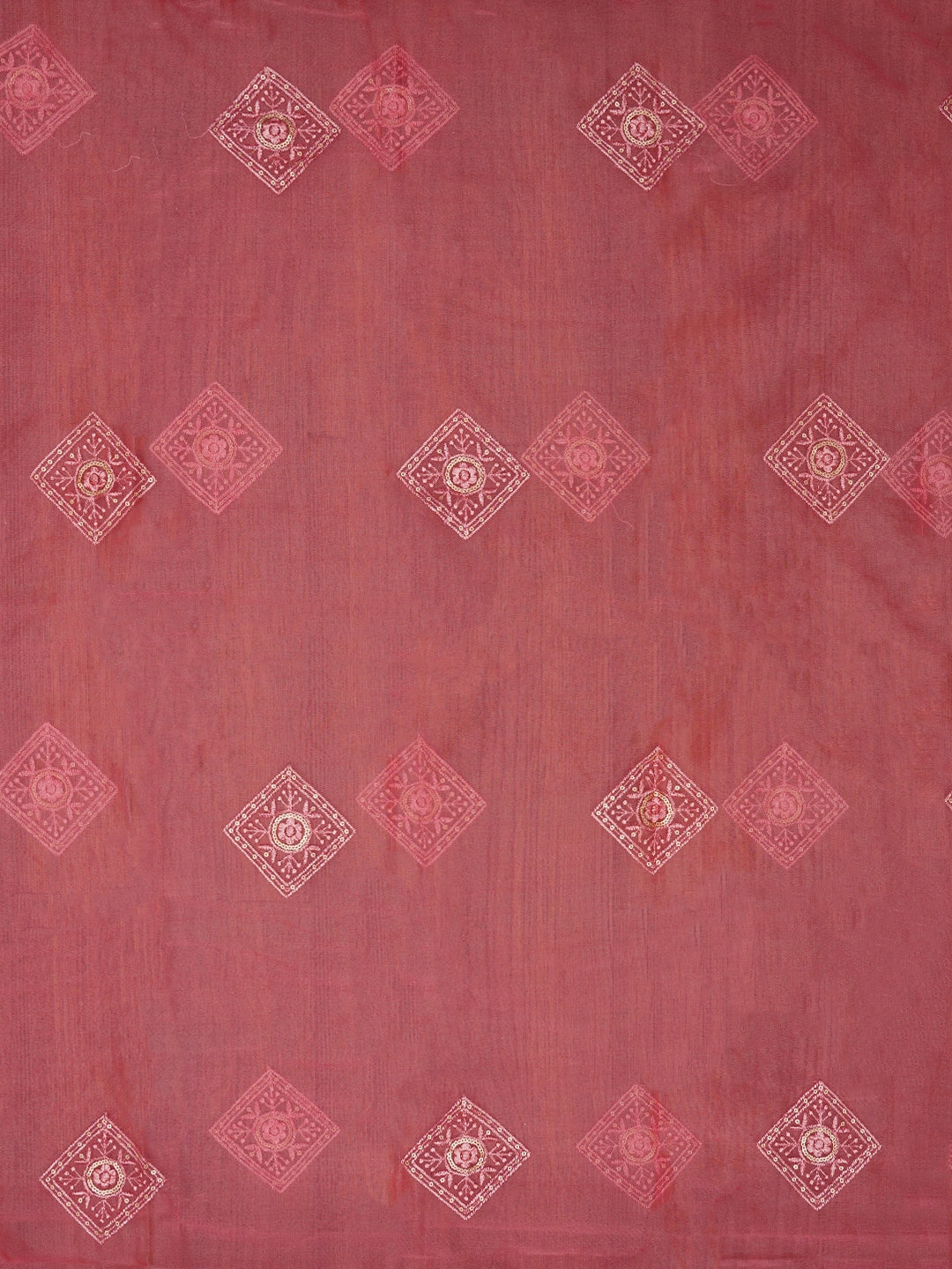 Sequin Multicolor Embellished Organza Dress Material with Dupatta