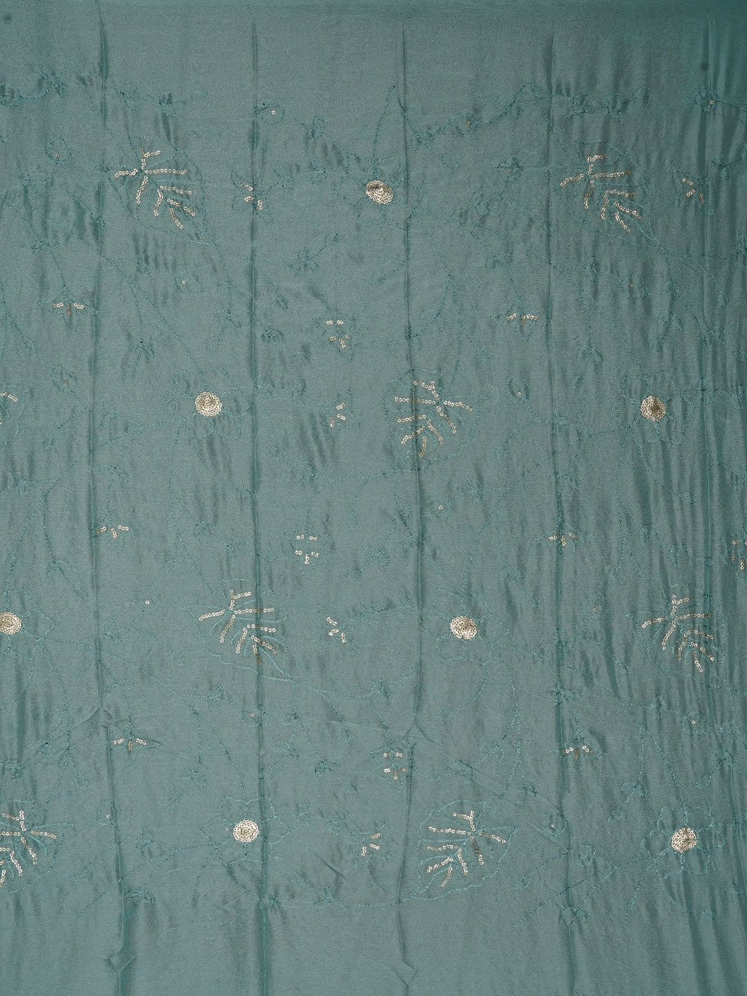 Sky Blue Floral Sequin Embroidered Organza Dress Material with Dupatta