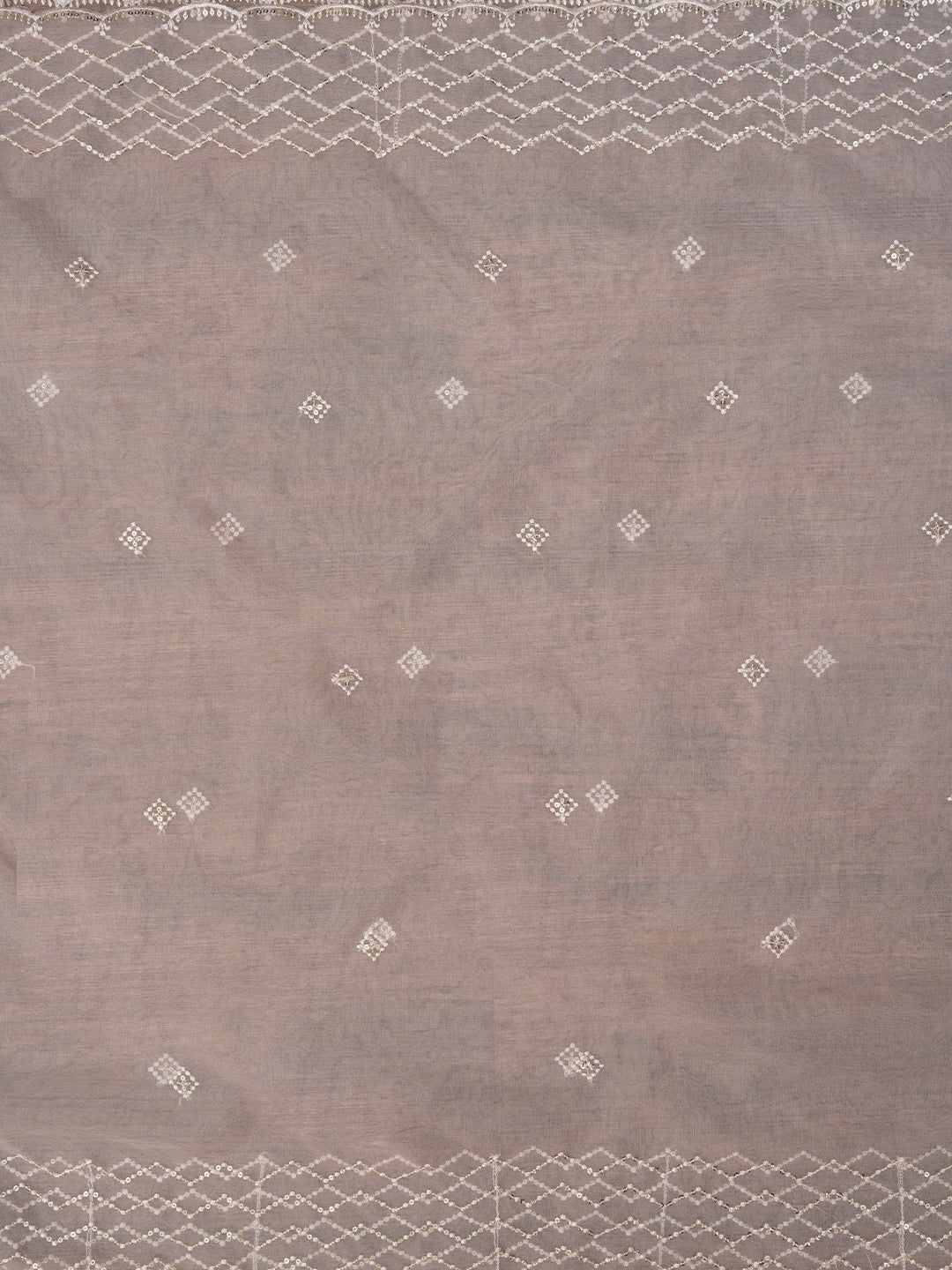 Floral Sequin Pink Embroidered Organza Dress Material with Dupatta