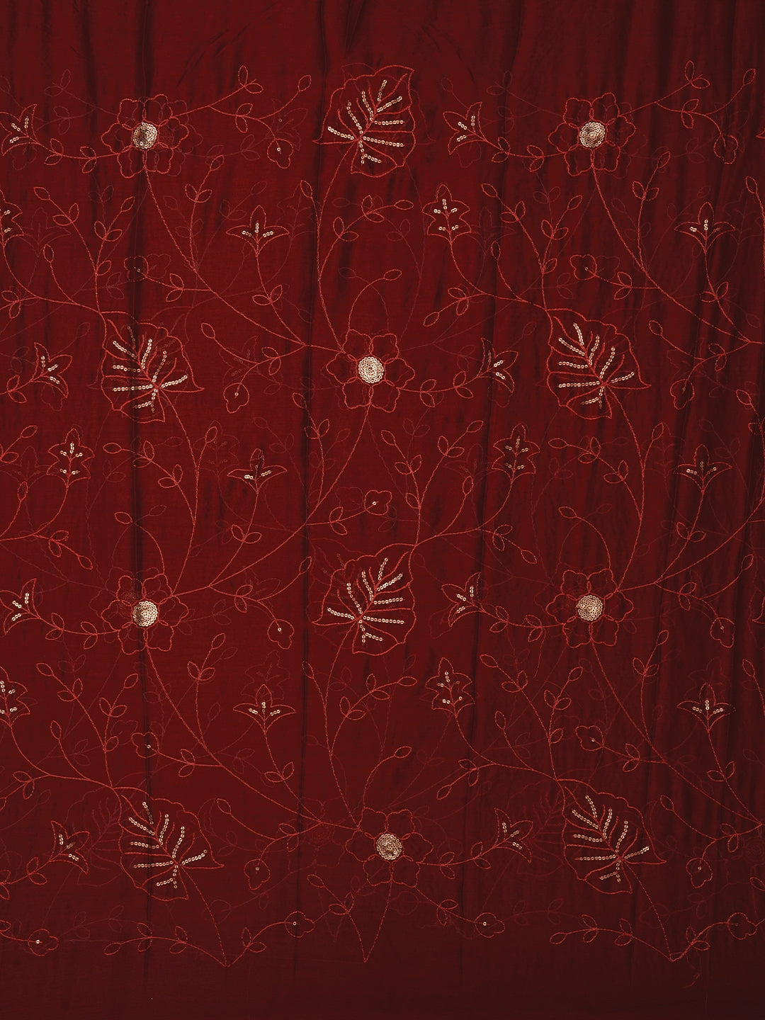 Red Sequin Embroidered Organza Dress Material with Dupatta