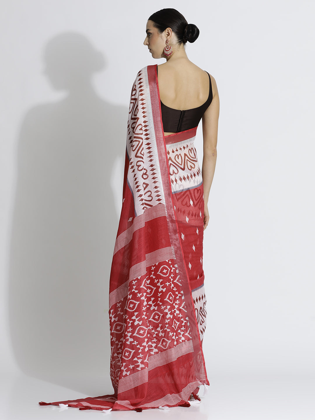 Ethnic Printed Daily Wear Pure Linen Saree