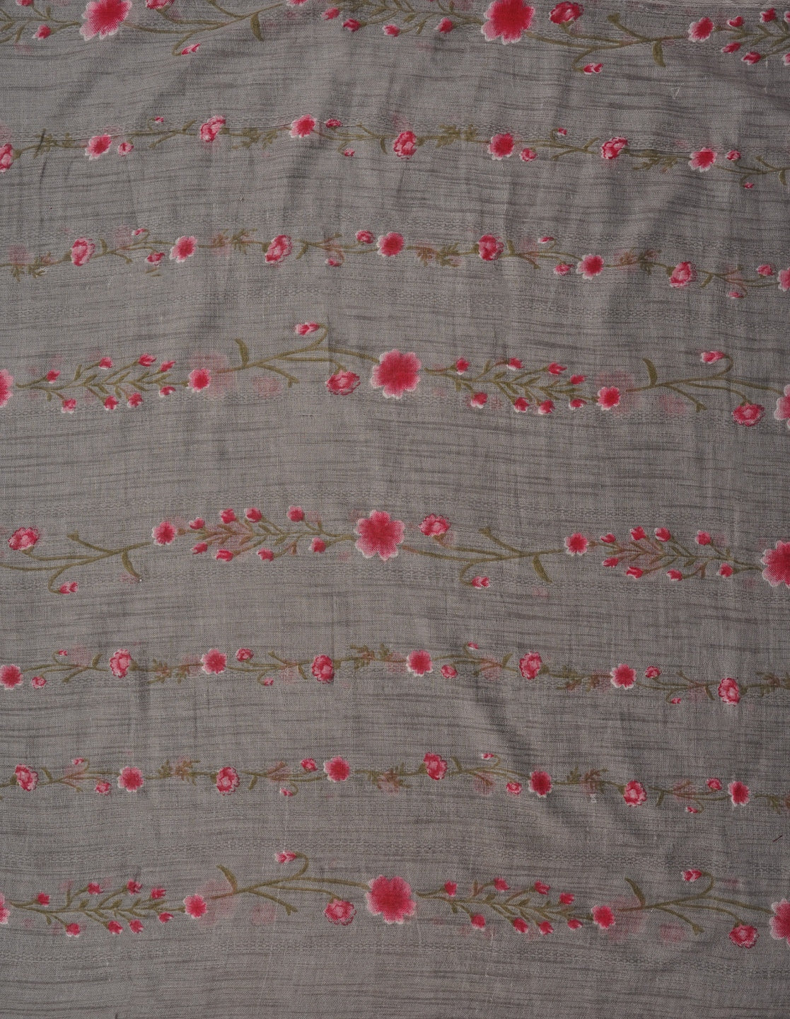 Grey Embroidered Pure Cotton Dress Material with Dupatta