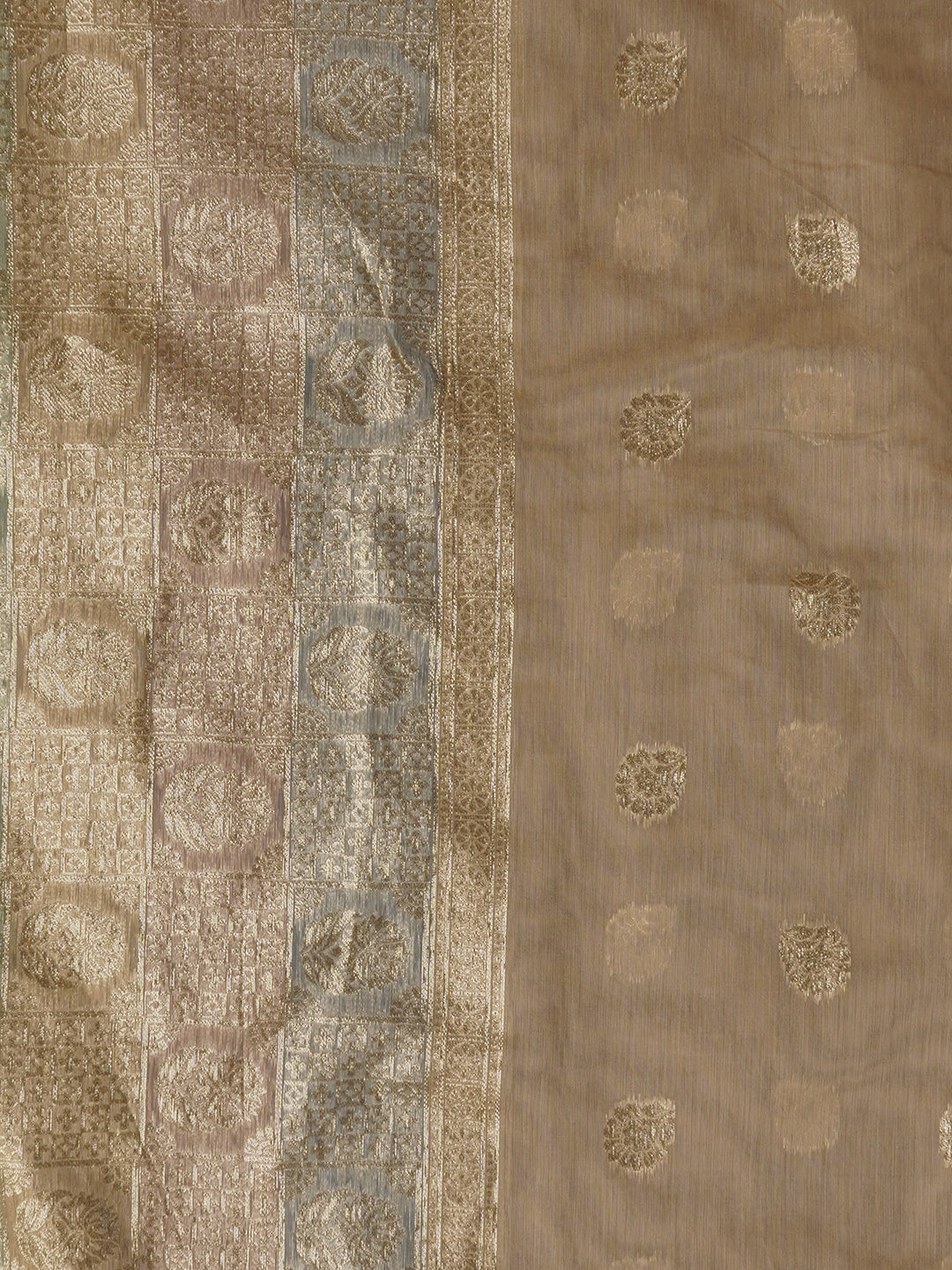 Multicolor Unstitched Woven Design Silk Blend Dress Material With Dupatta