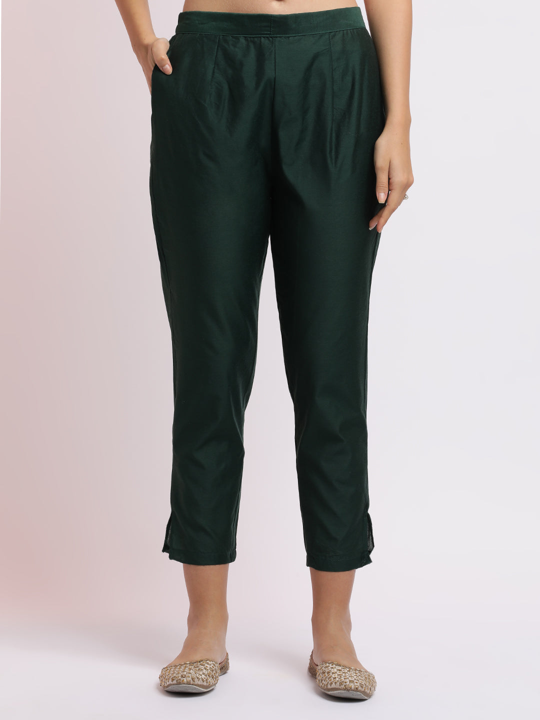 Green Embroidered Jacquard Kurta Set With Dupatta