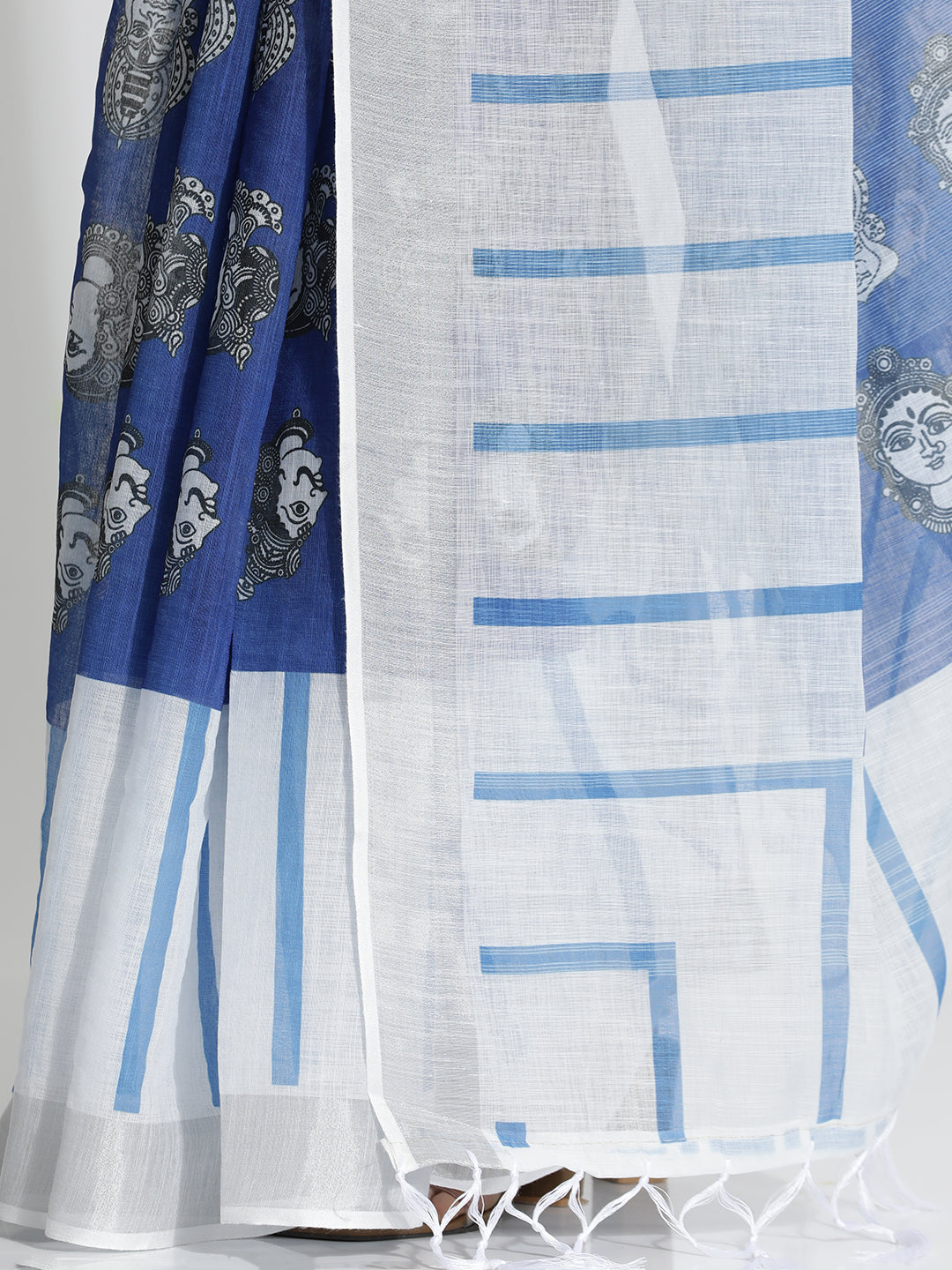 Traditional Printed Daily Wear Pure Linen Saree