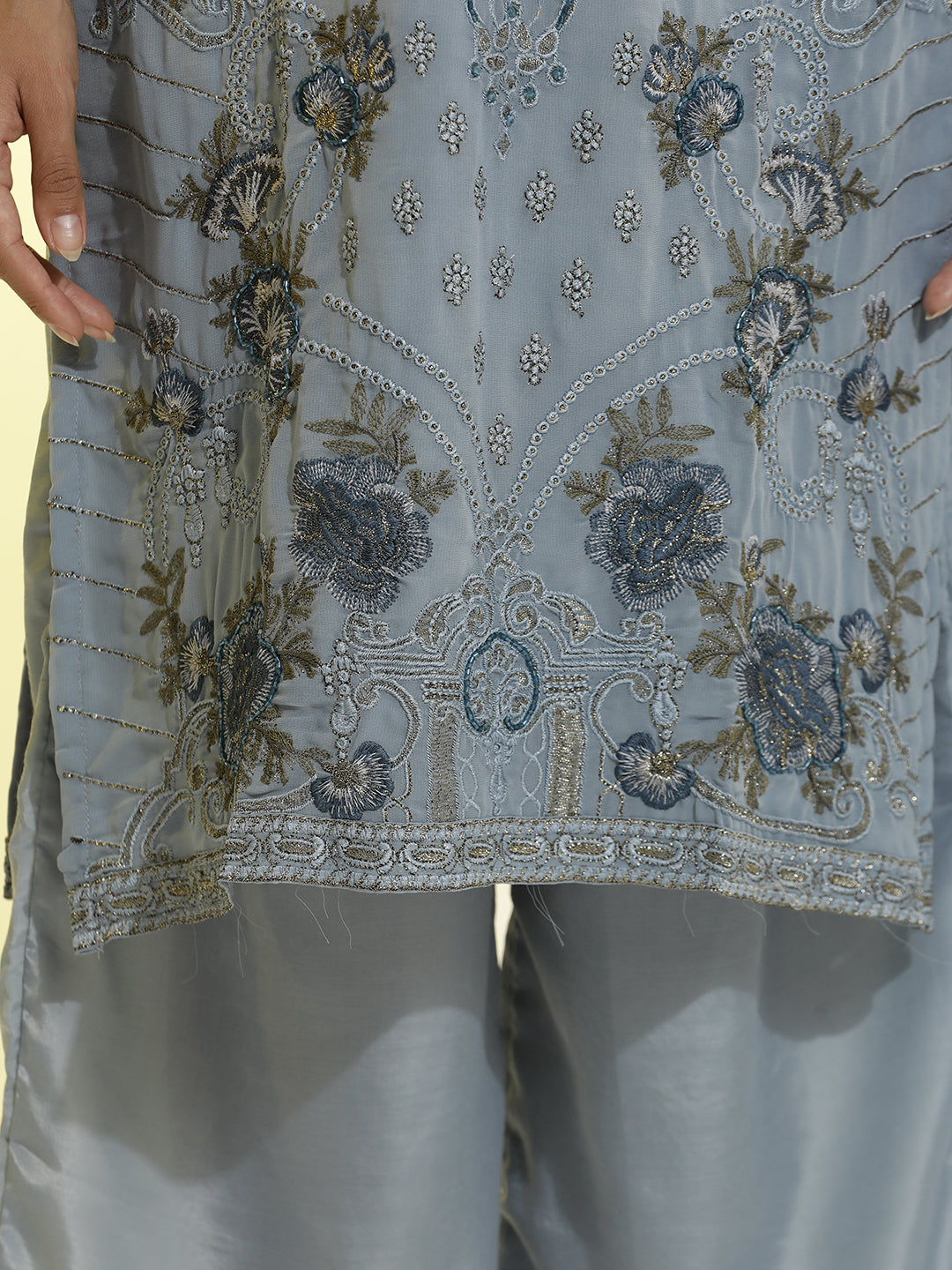 Heavy Embroidered Georgette Festive Kurta Set With Dupatta