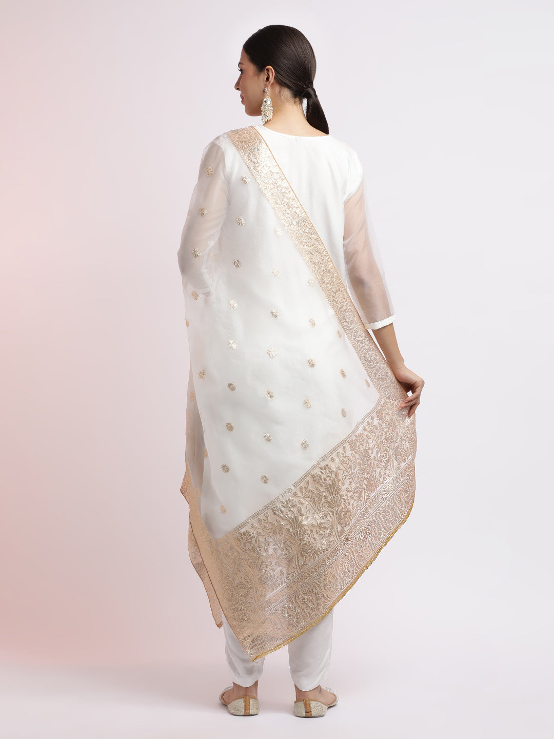 Festive Embroidered Organza Kurta Set With Dupatta