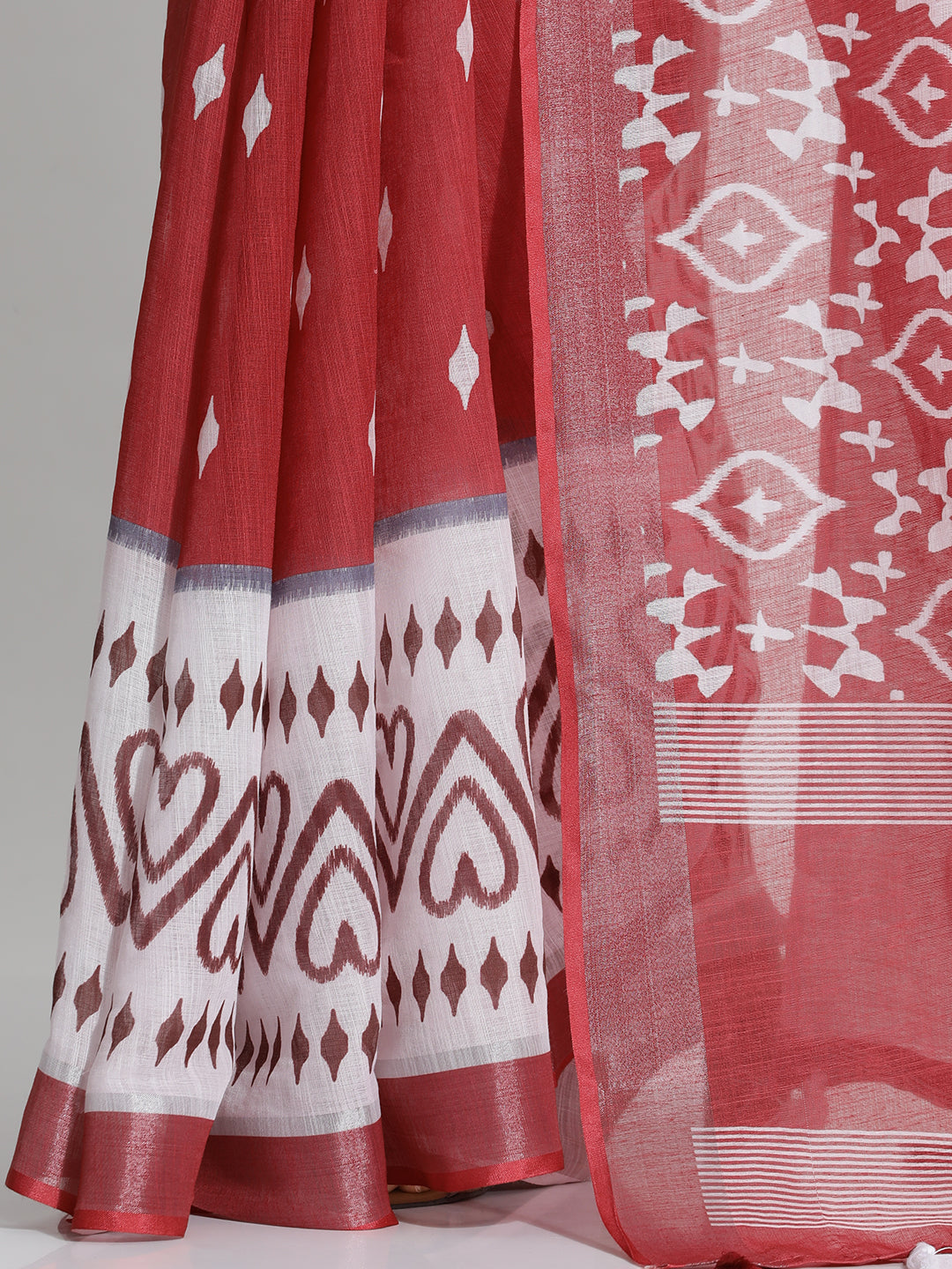 Ethnic Printed Daily Wear Pure Linen Saree