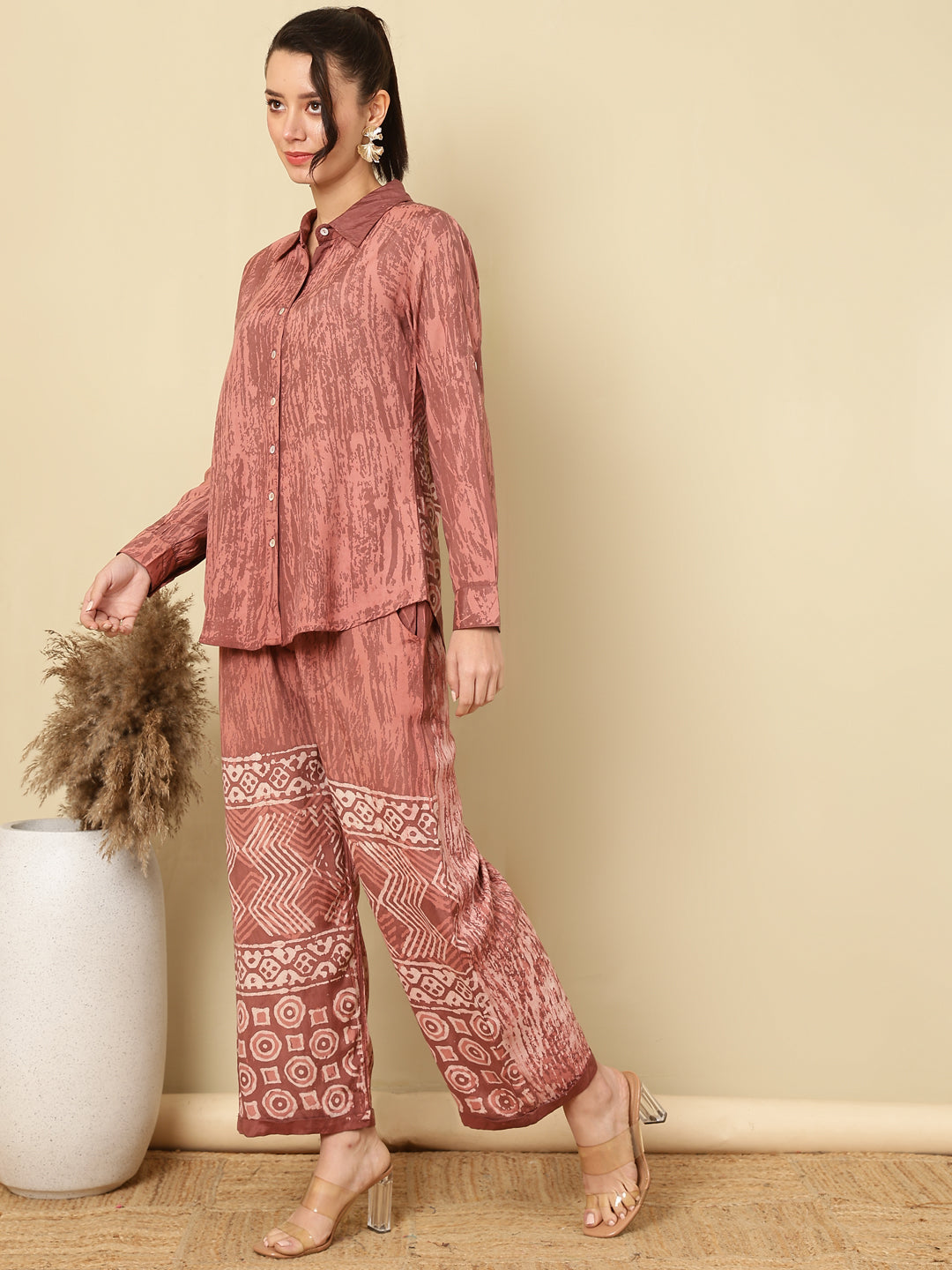 Hand Tie-Dye Bagru Printed Office Co-ord Set