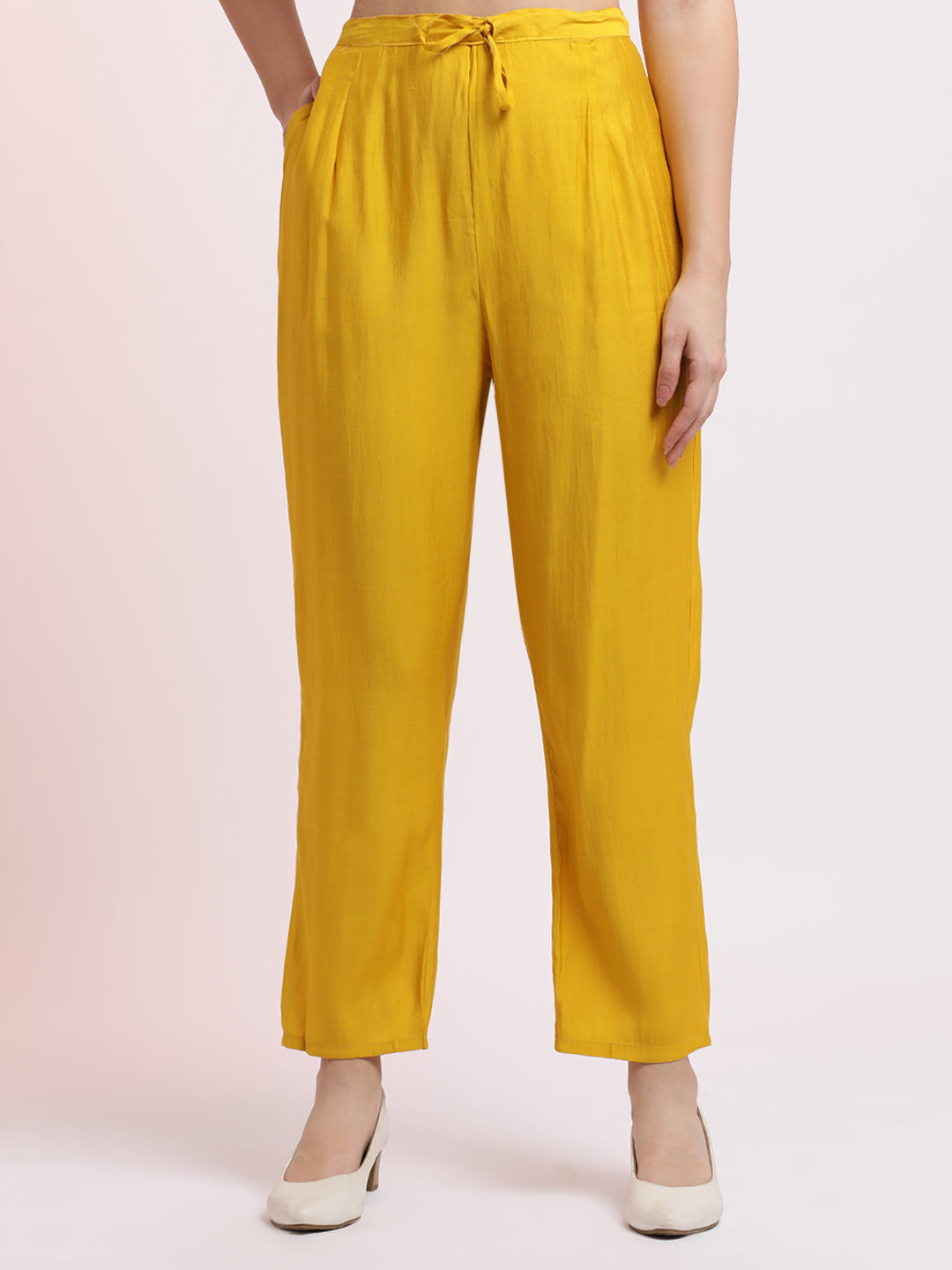 Yellow Embroidered Cotton Festive Kurta Set With Dupatta