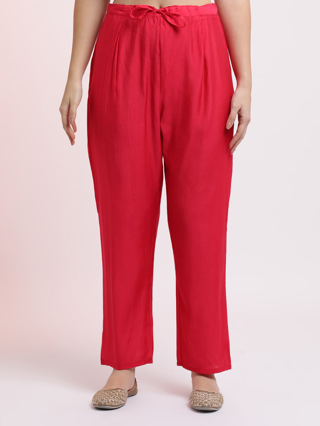 Pink Embroidered Cotton Festive Kurta Set With Dupatta