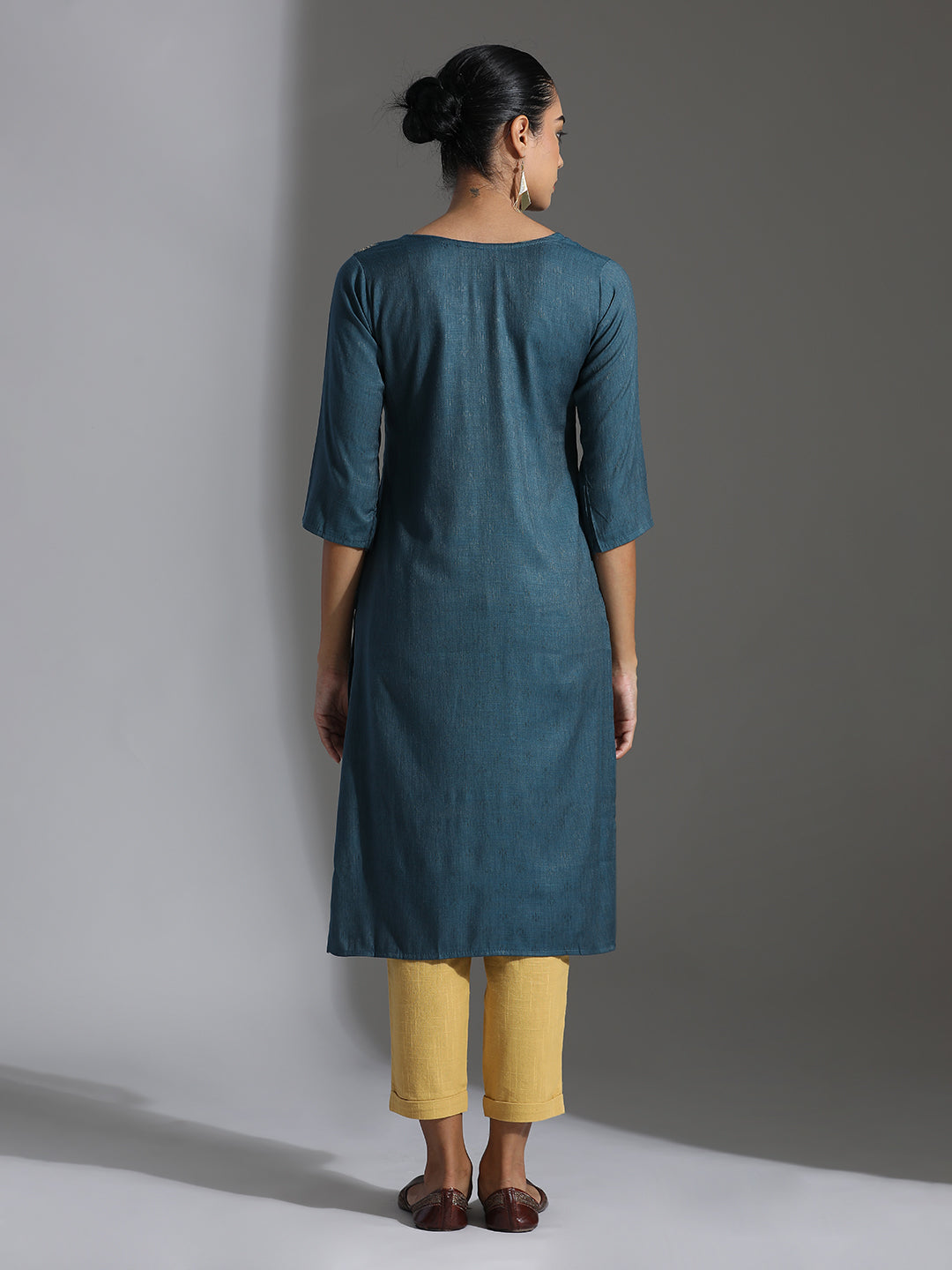 Woven Design Festive Straight Kurta