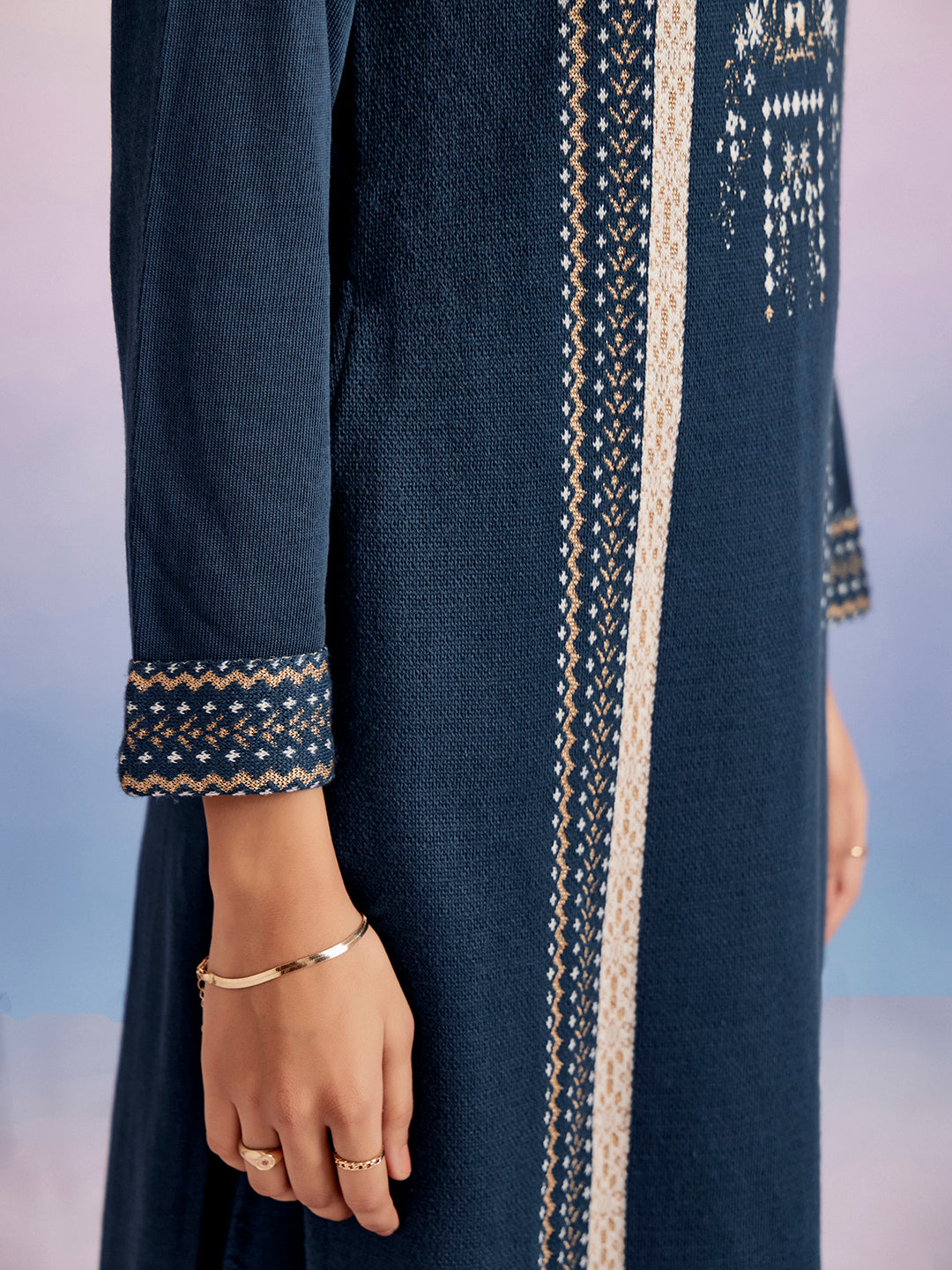 Jacquard Straight Woolen Kurta