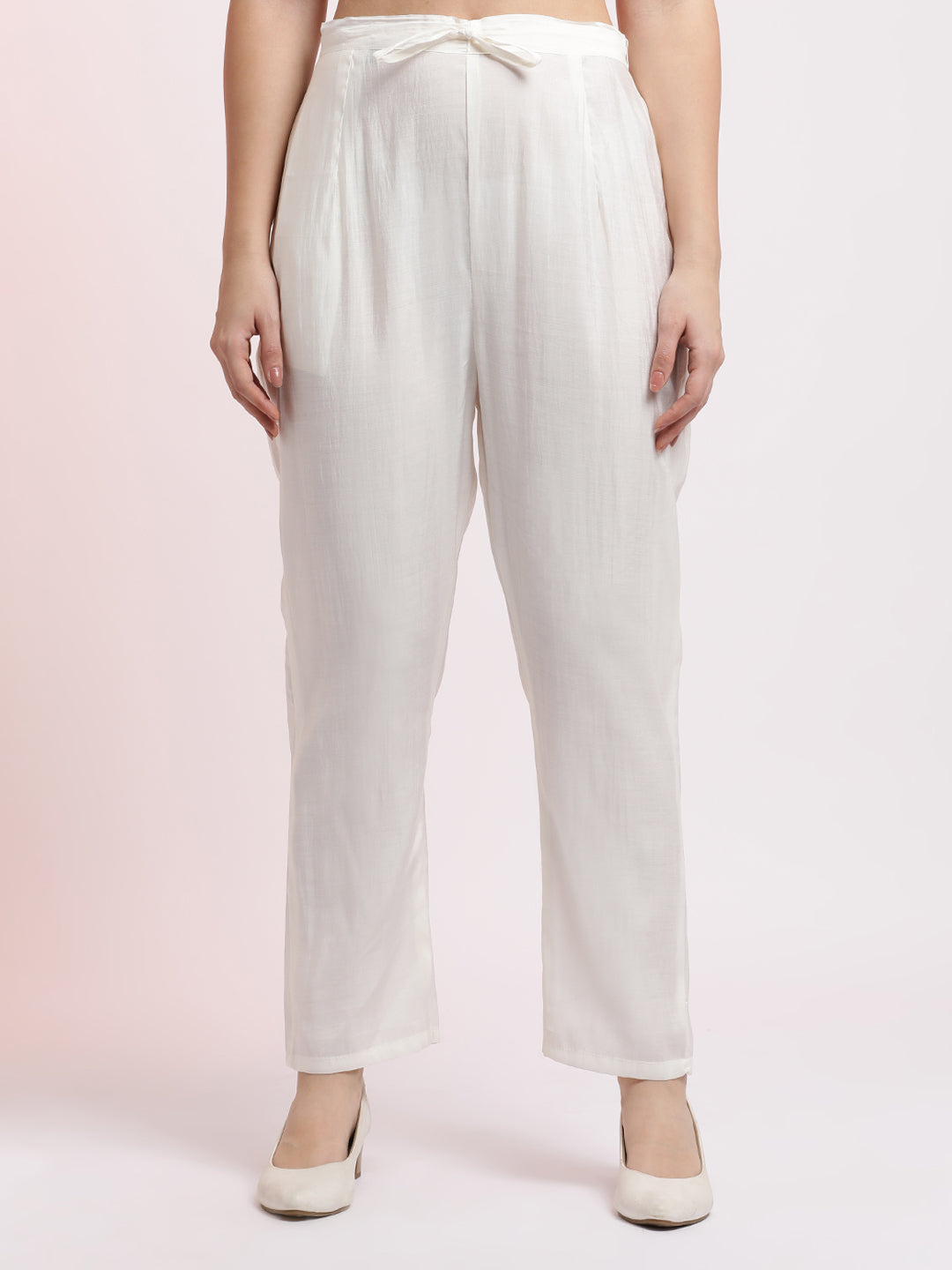 White Embroidered Cotton Festive Kurta Set With Dupatta