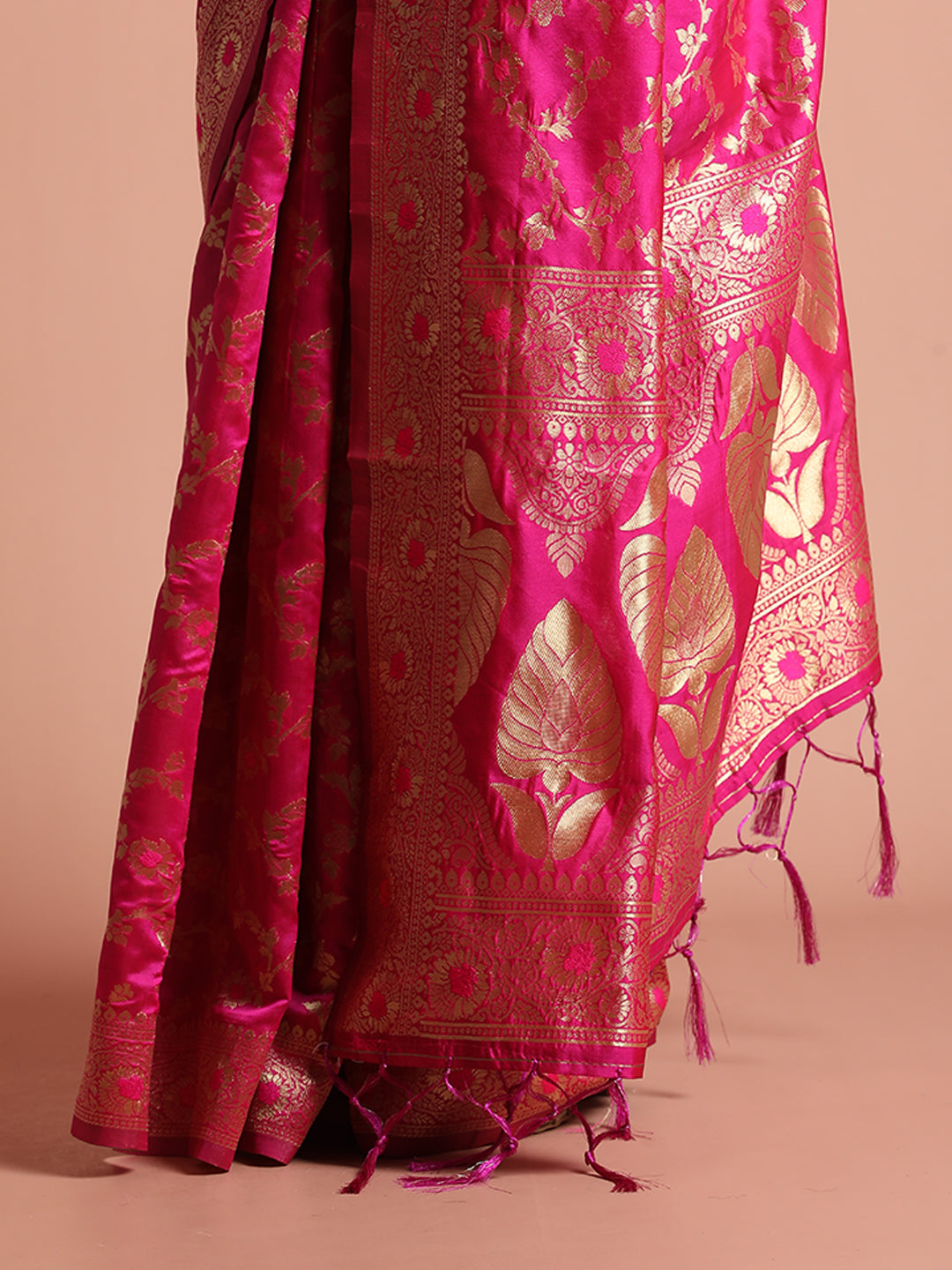Pink Zari Woven Design Banarasi Saree
