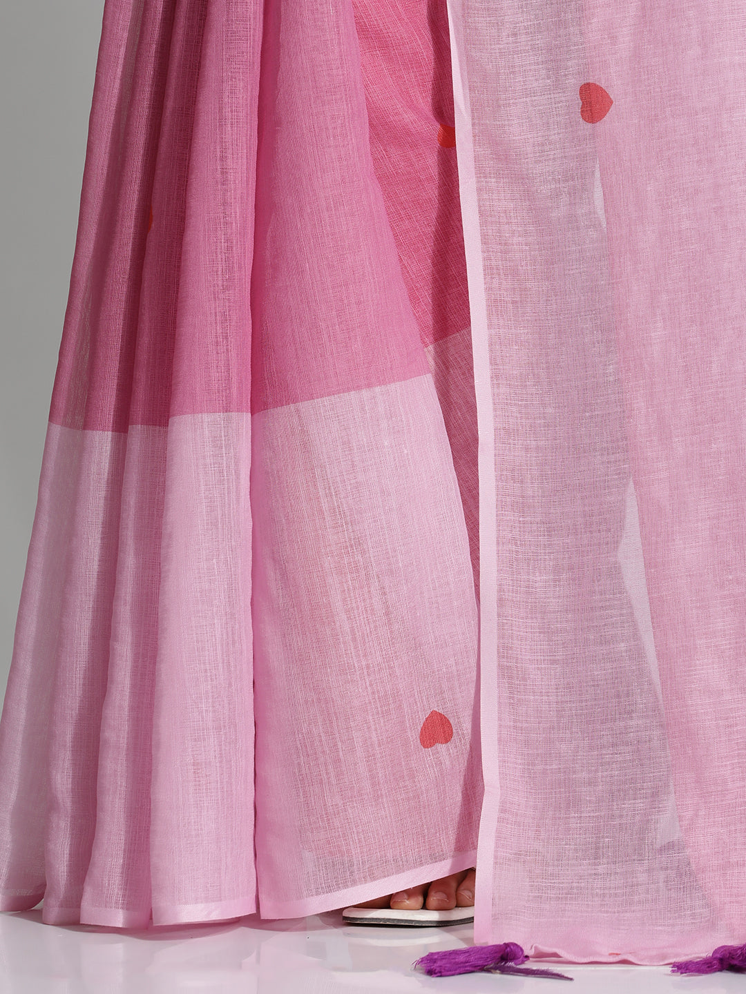 Colorblocked Daily Wear Pure Linen Saree