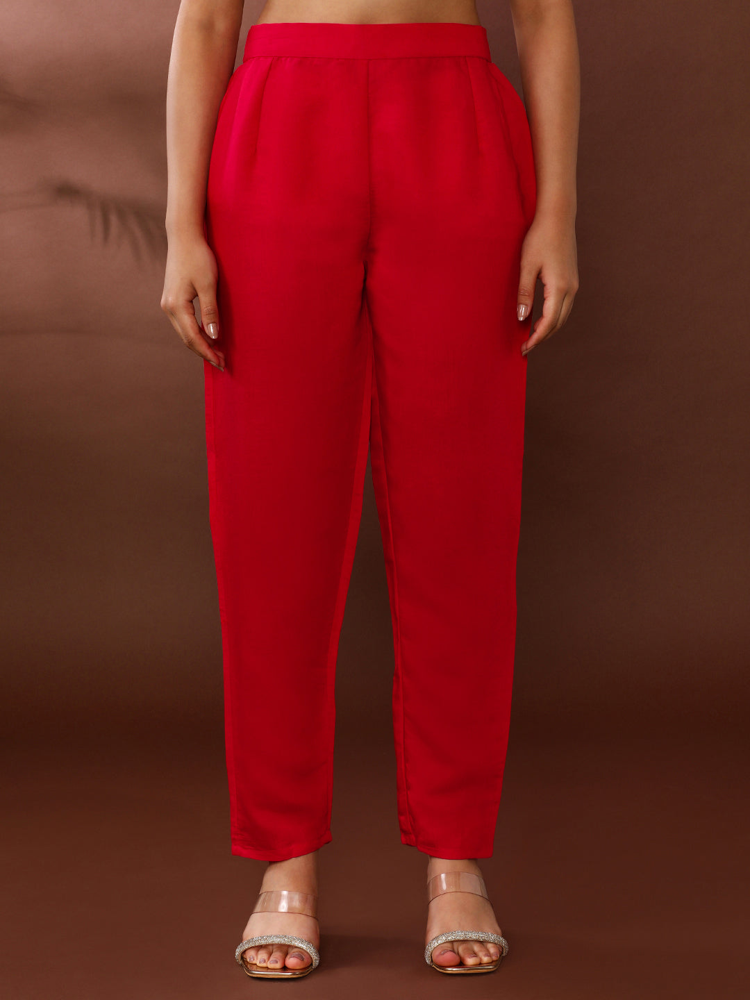 Solid Embroidered Chanderi Silk Kurta & Trousers Sets