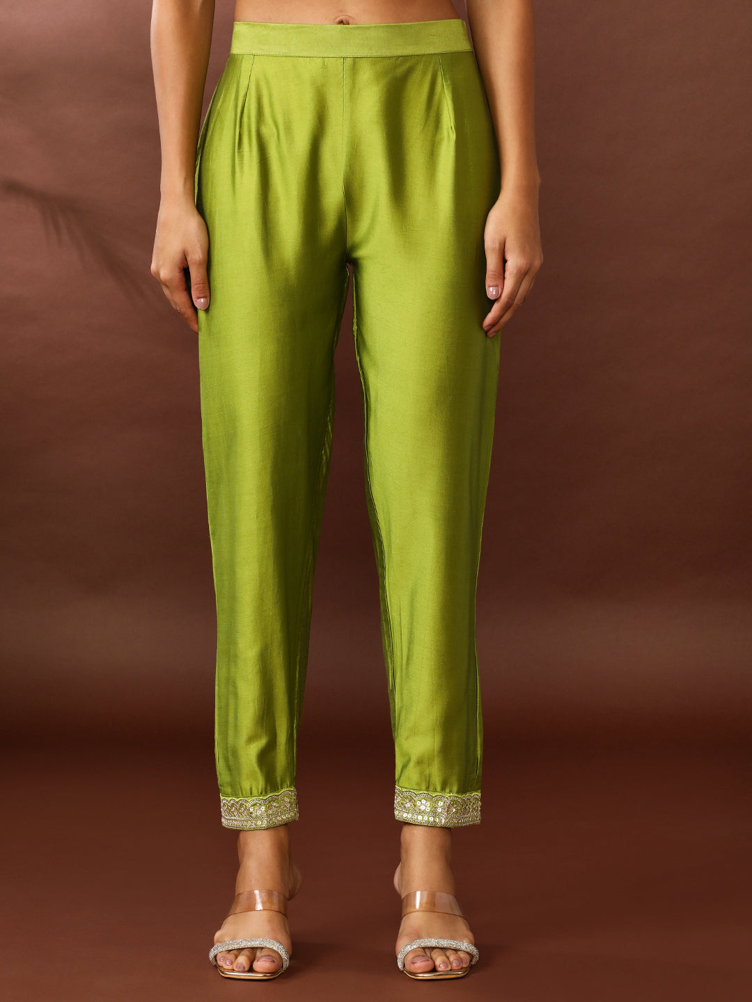 Bandhani Embroidered Chanderi Silk Kurta & Trousers Sets