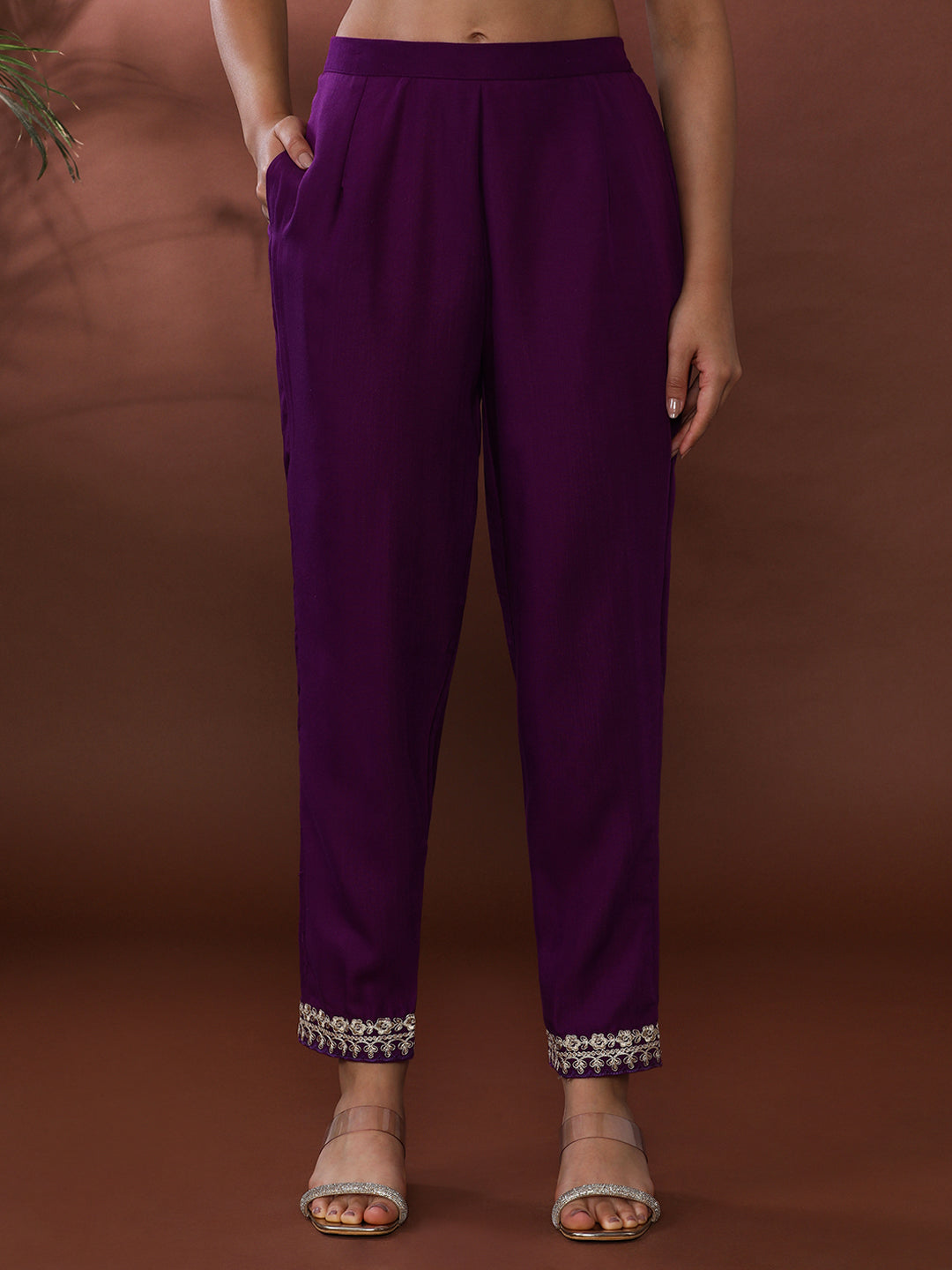 Bandhani Embroidered Chanderi Silk Kurta & Trousers Sets