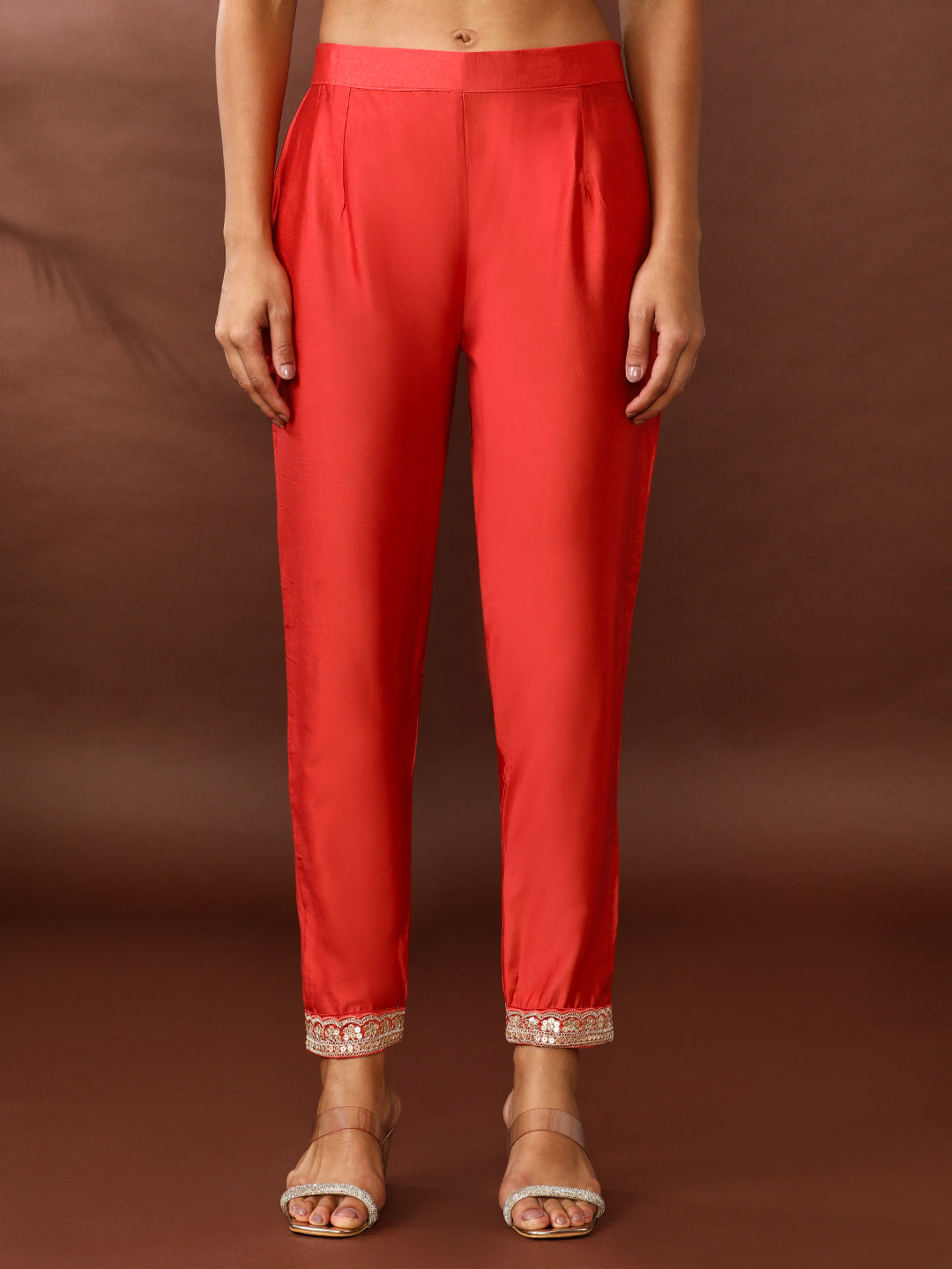 Bandhani Embroidered Chanderi Silk Kurta & Trousers Sets