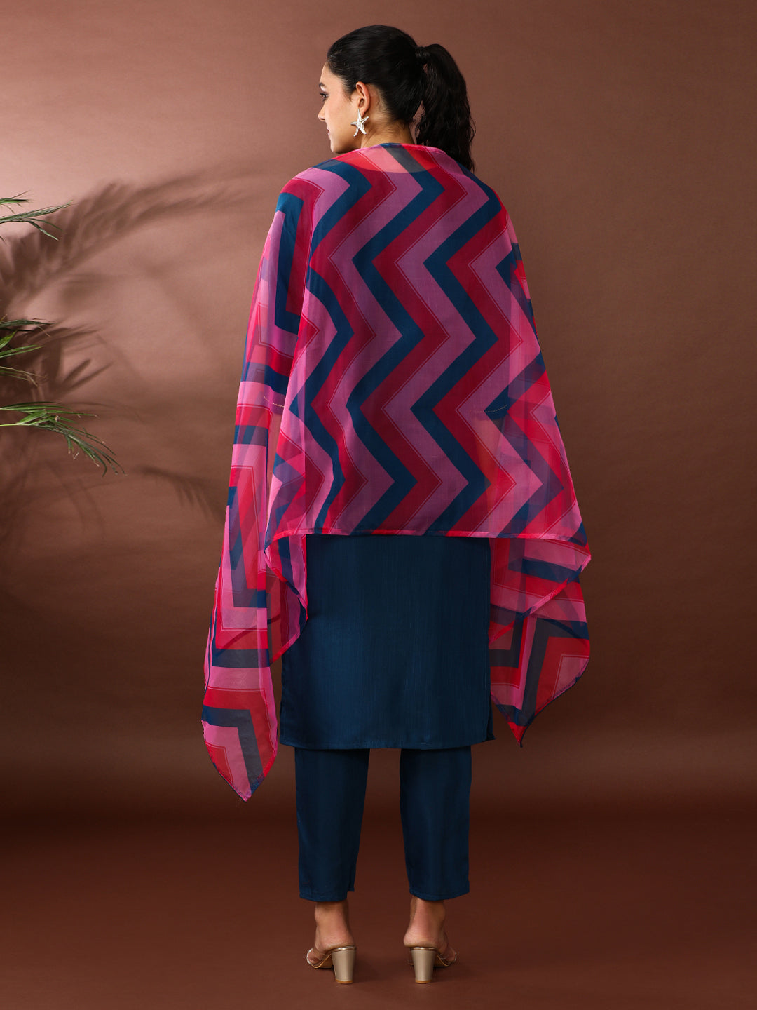 Solid Embroidered Kurta & Trousers Sets