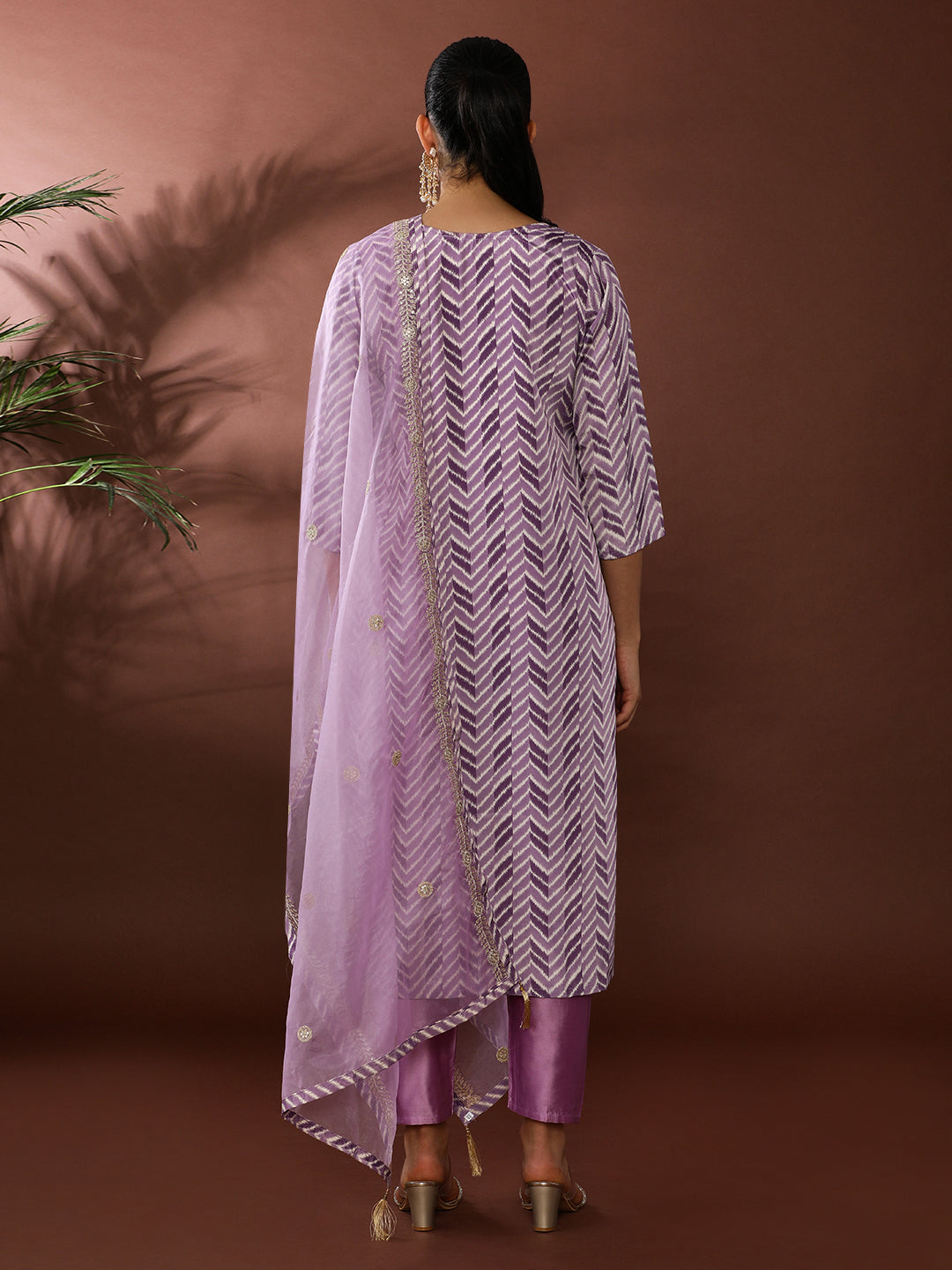 Floral Embroidered Poly Crepe Kurta & Trousers Sets