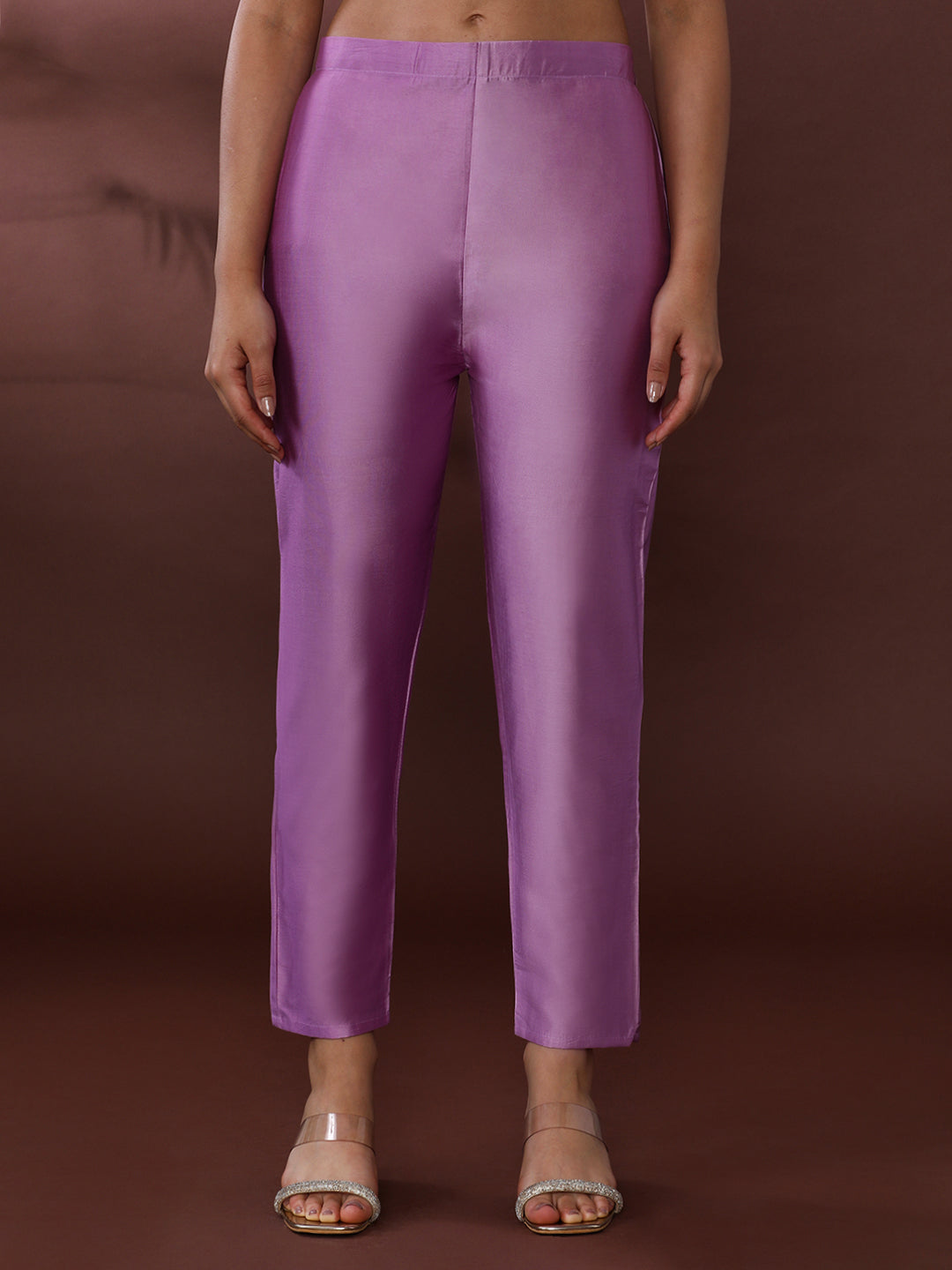 Floral Embroidered Poly Crepe Kurta & Trousers Sets