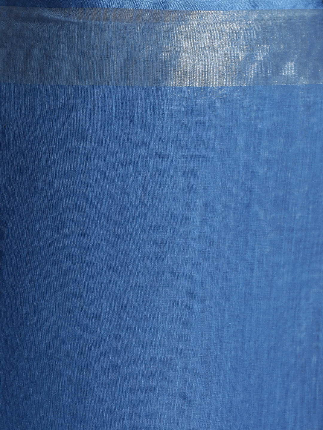 Ombre Daily Wear Pure Linen Blue Saree