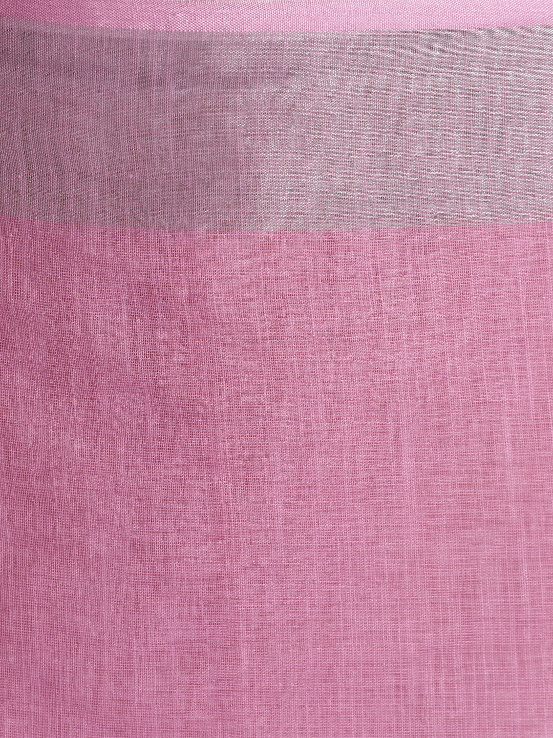 Floral Printed Daily Wear White Pure Linen Saree