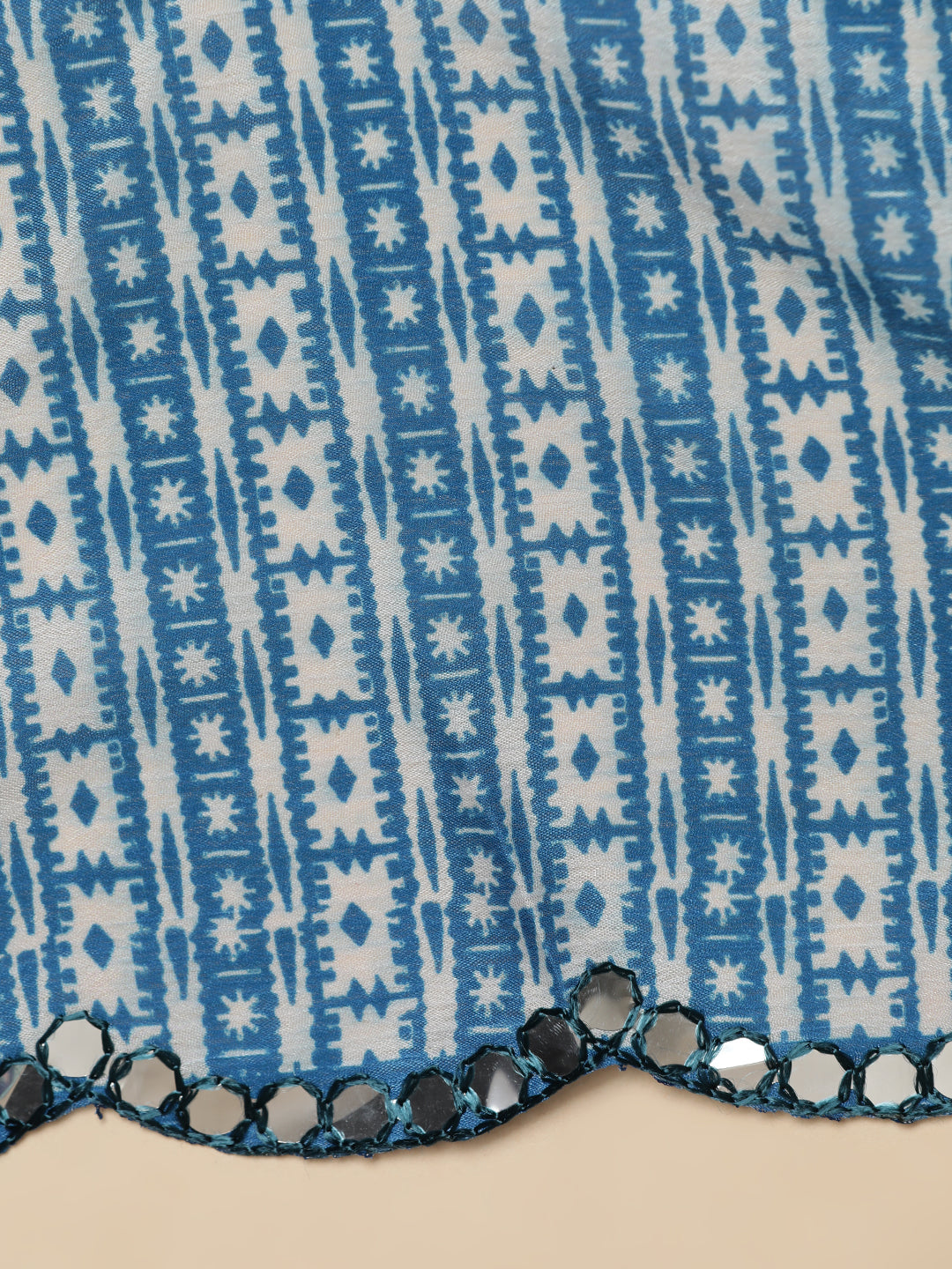 Grey Tie-Dye Printed Mirror Work Satin Saree