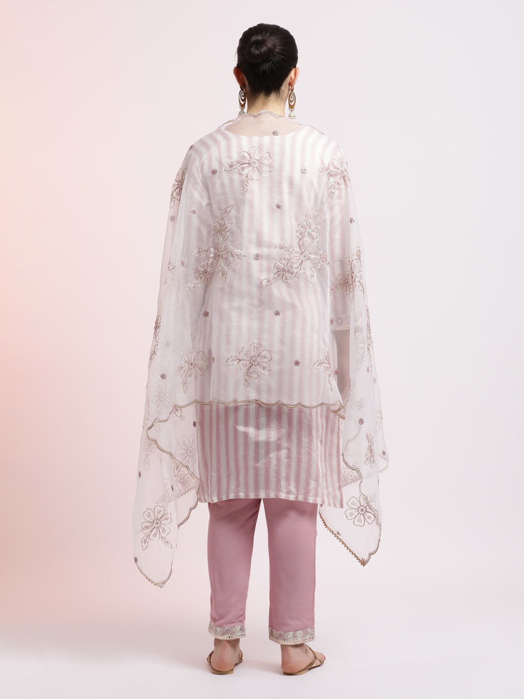 Embellished Silk Blend Kurta Set With Dupatta