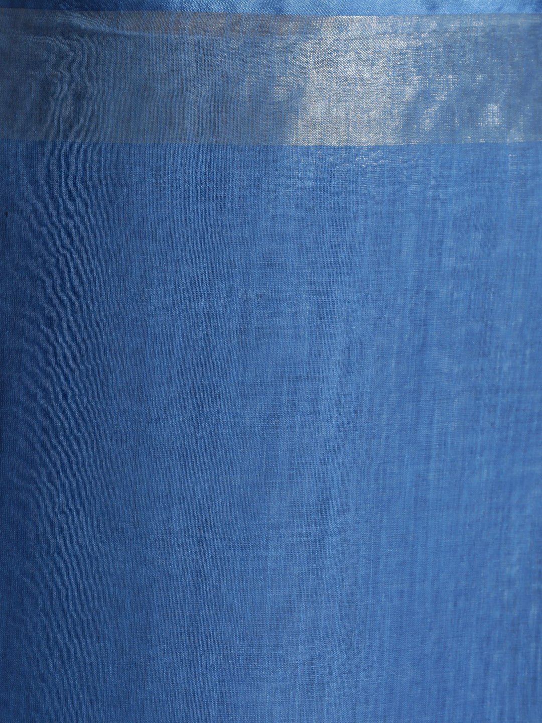 Blue Geometric Printed Daily Wear Pure Linen Saree