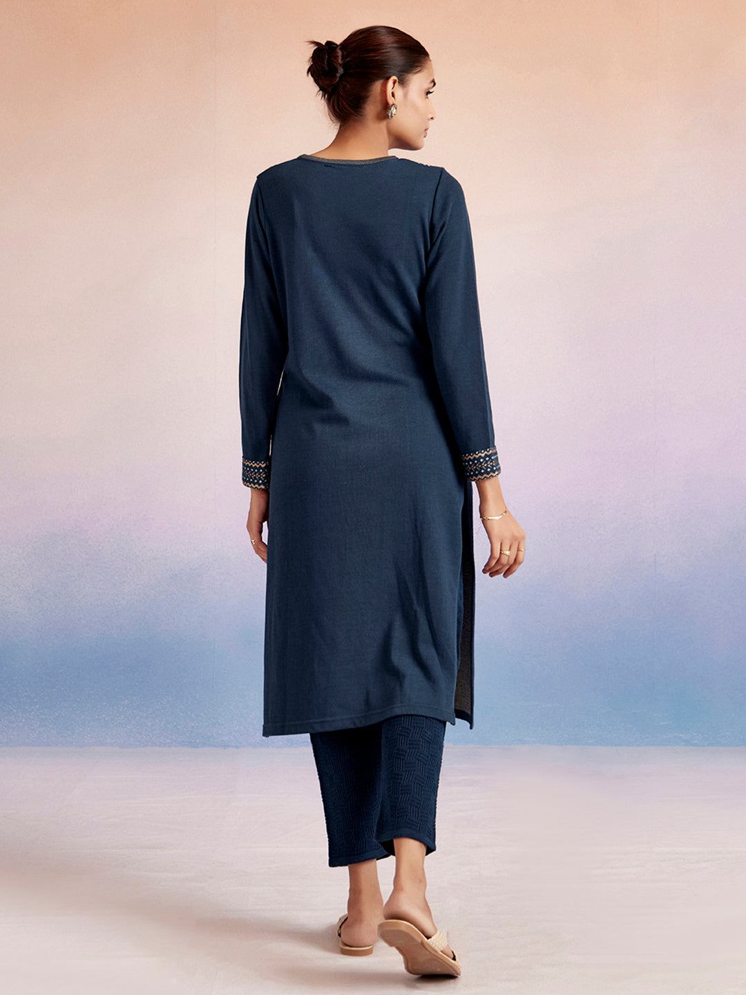 Jacquard Straight Woolen Kurta