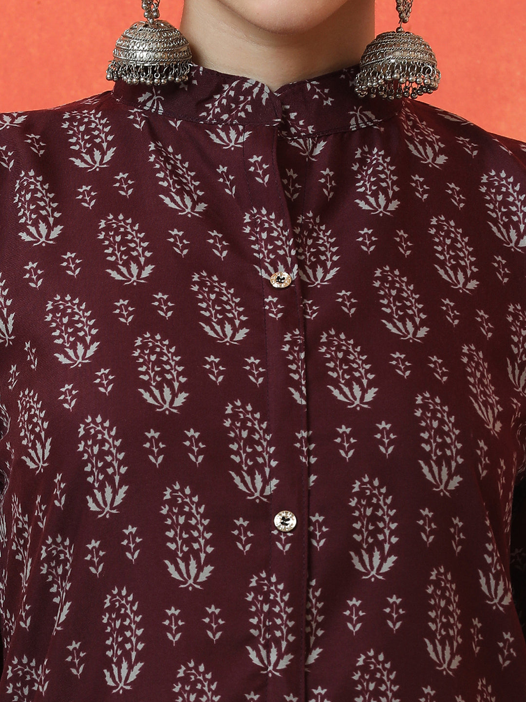 Floral Printed Straight Viscose Rayon Kurta & Trousers Sets