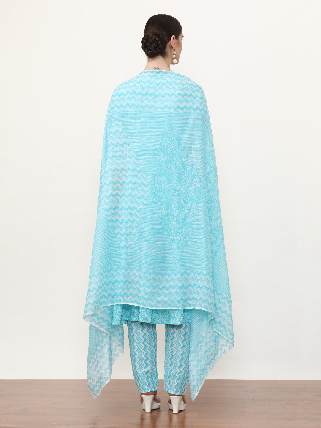 Embroidered Pure Cotton Floral Kurta Sets With Dupatta