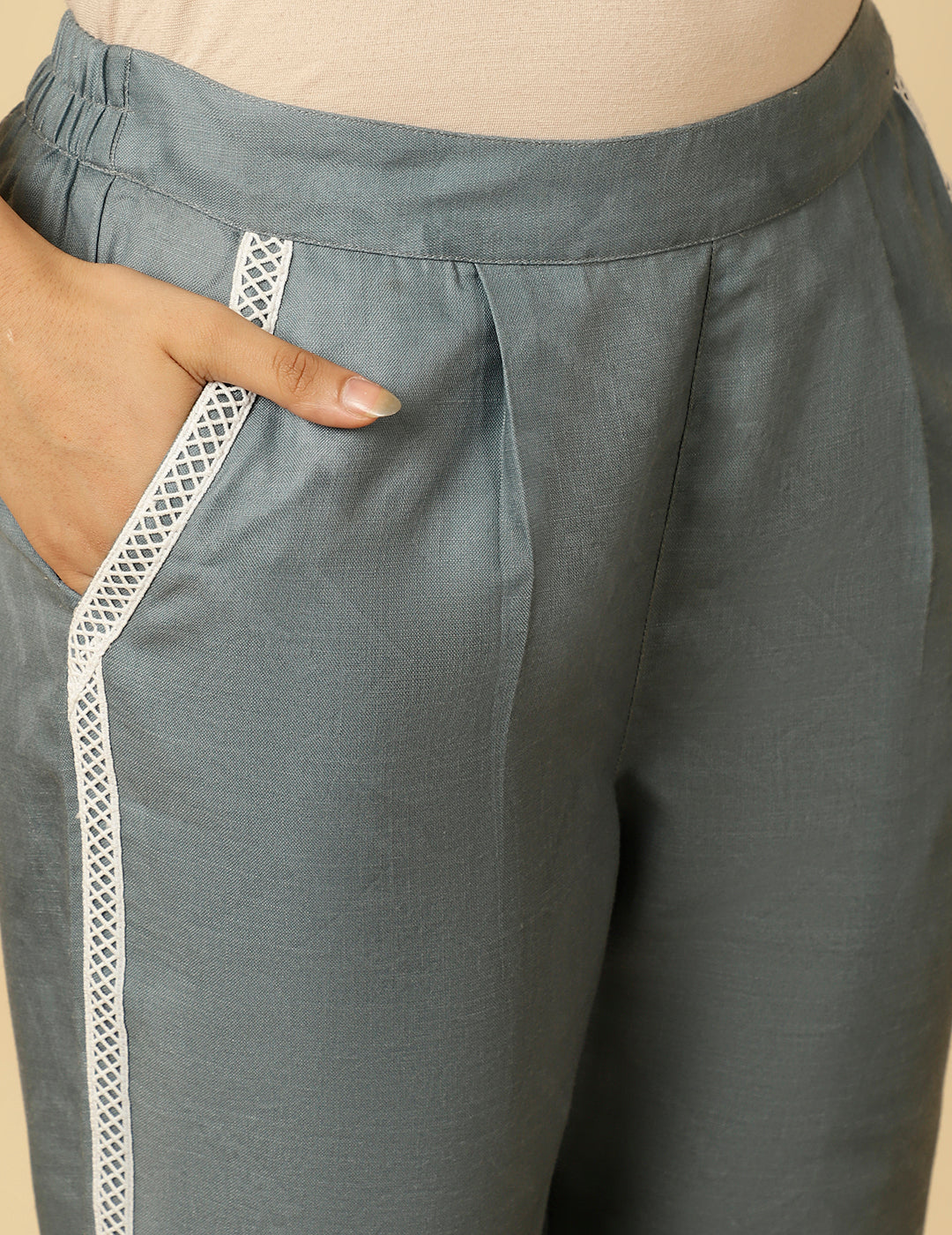 Grey Floral Print Shirt With Pants Co-ord Sets