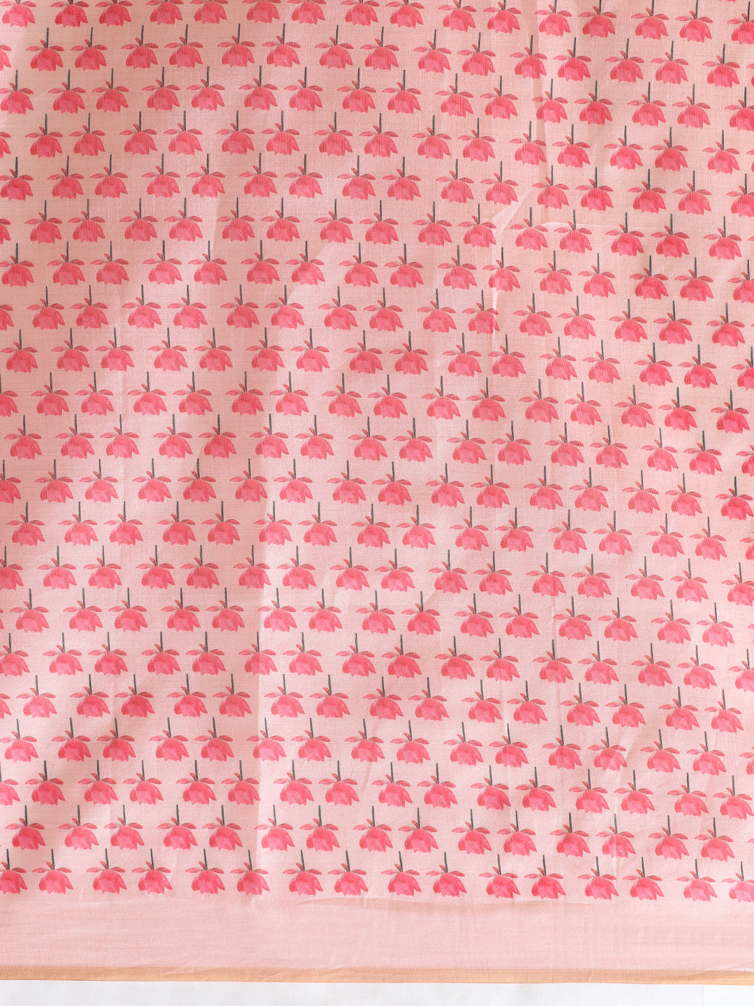 Floral Tussar Silk Saree with Unstiched Blouse