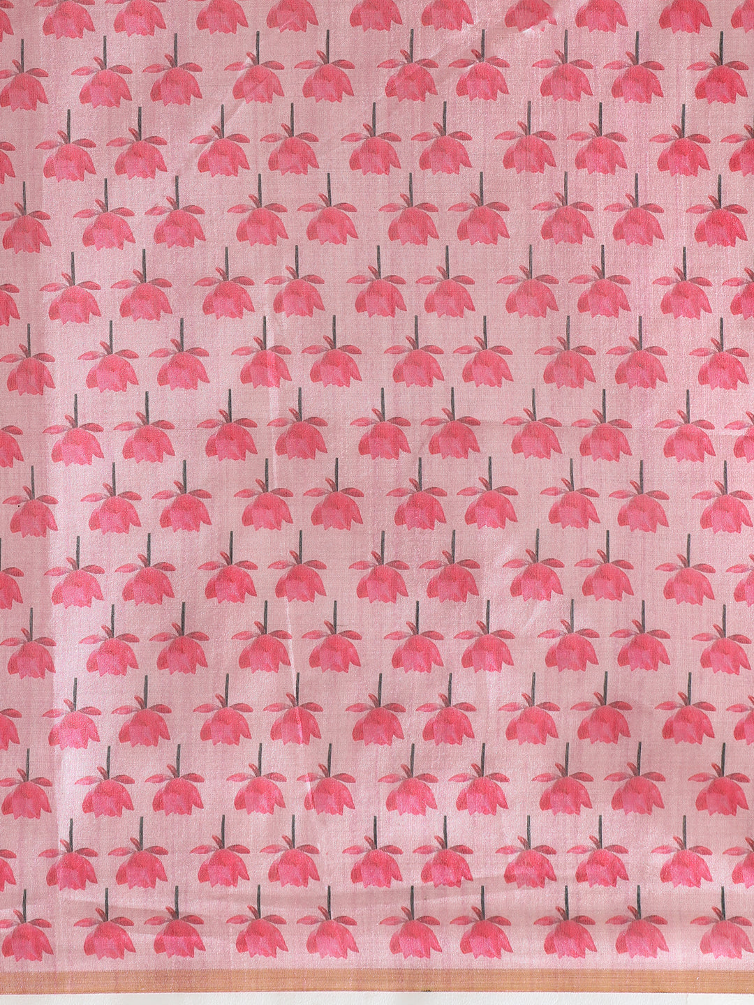 Floral Tussar Silk Saree with Unstiched Blouse