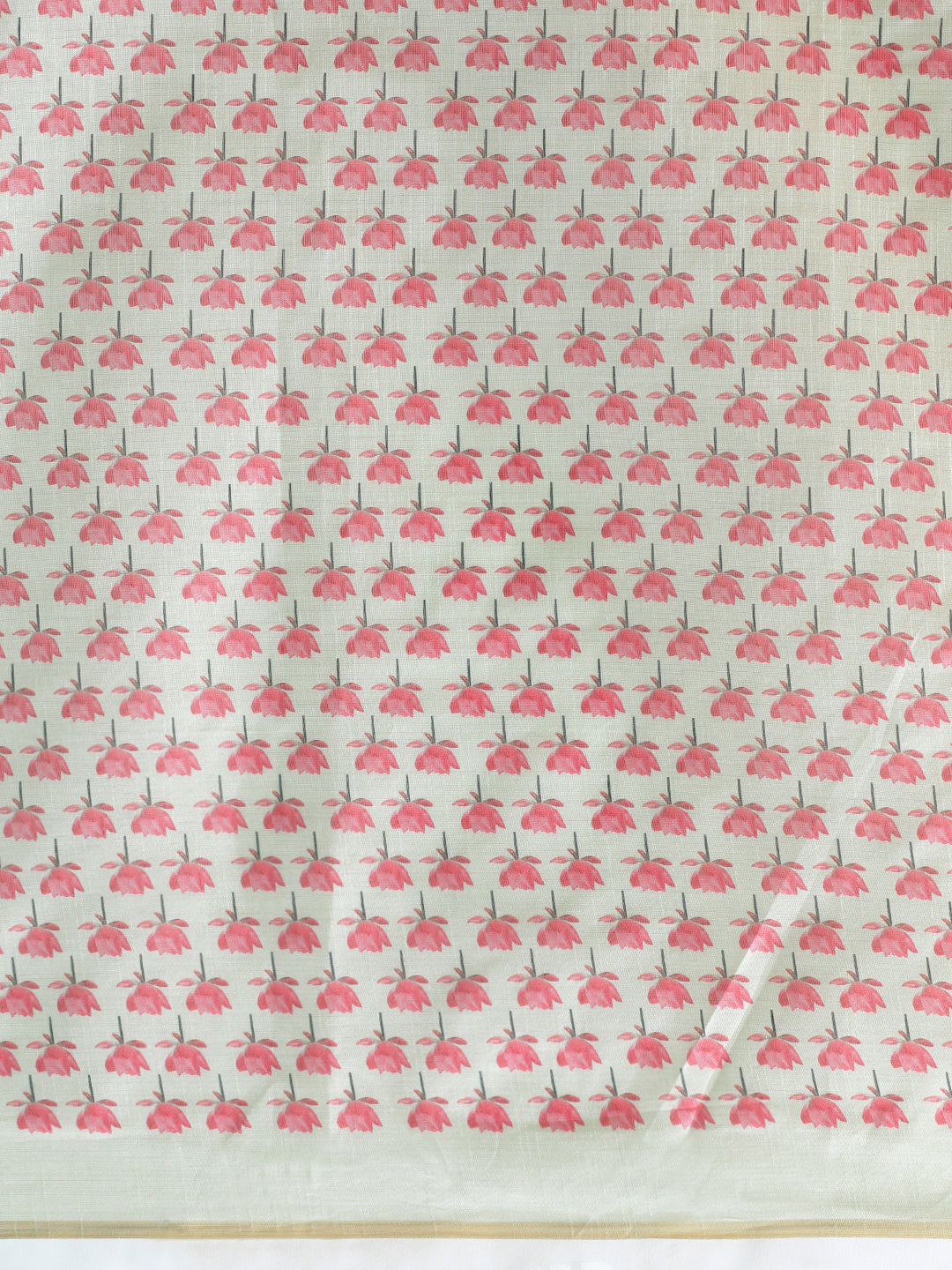 Floral Tussar Silk Saree with Unstiched Blouse