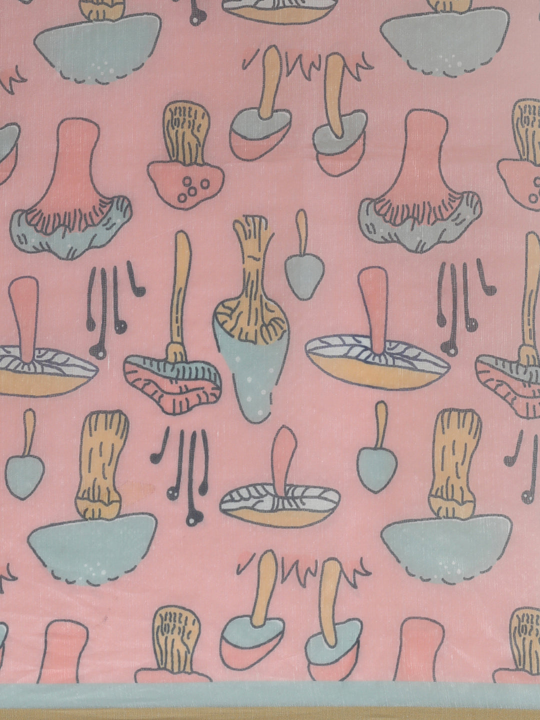 Floral Chanderi Cotton Saree with Unstiched Blouse