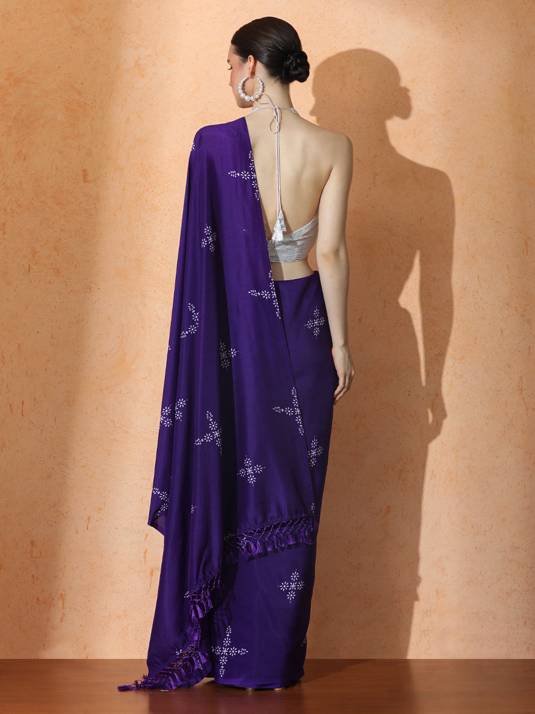 Floral Muslin Cotton Saree with Unstiched Blouse