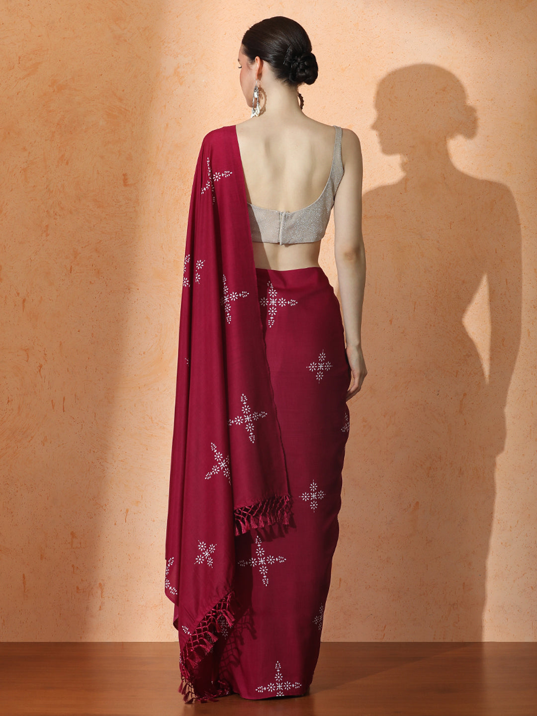 Floral Muslin Cotton Saree with Unstiched Blouse