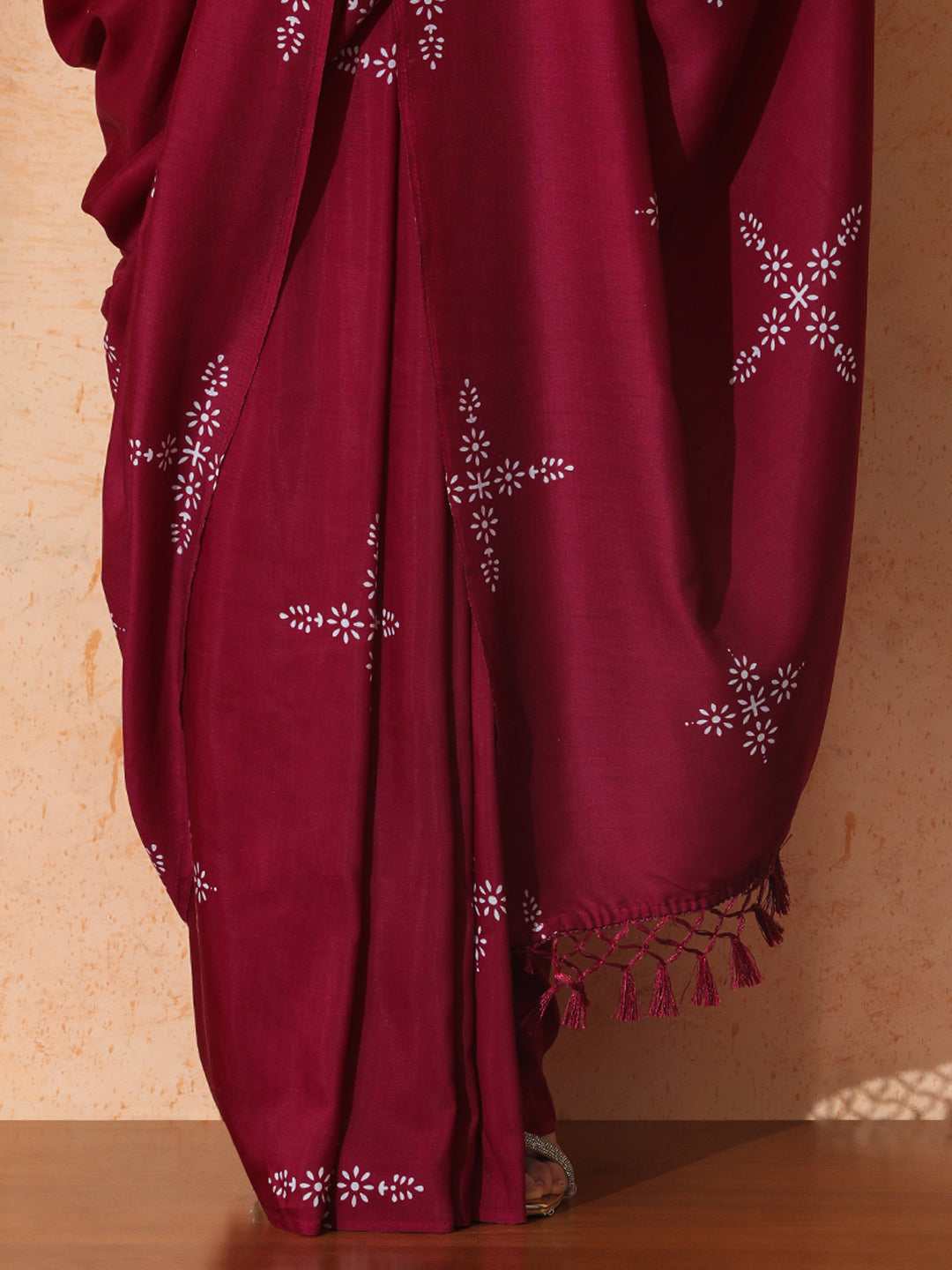 Floral Muslin Cotton Saree with Unstiched Blouse