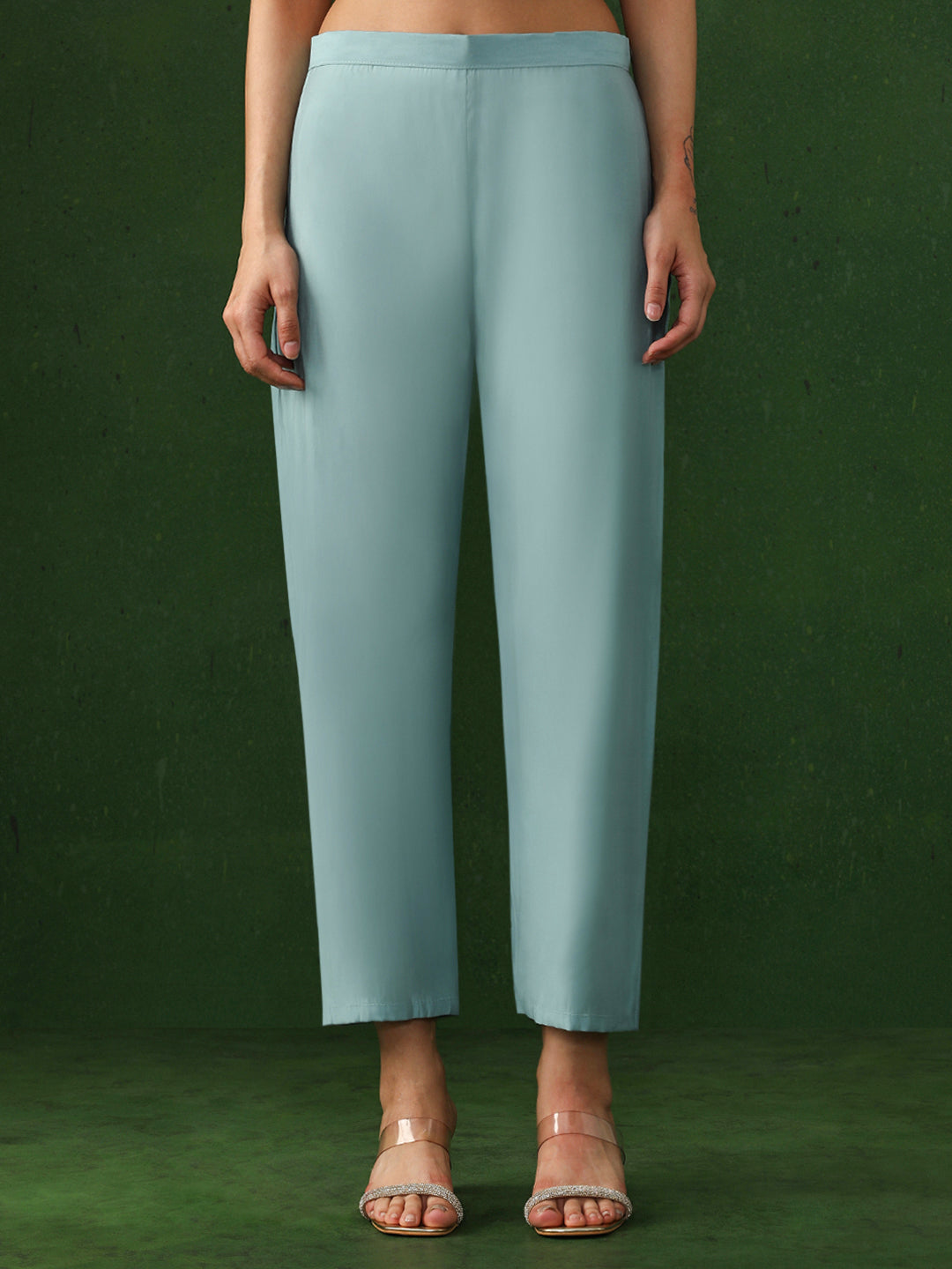 Floral Embroidered Straight Chanderi Silk Kurta & Trousers Sets