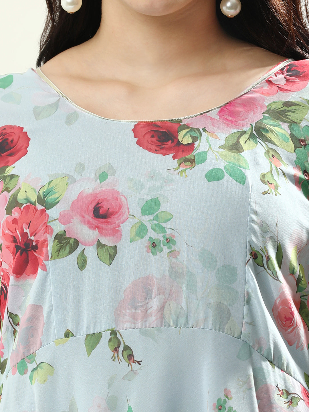 Floral Printed Anarkali Georgette Flared Kurta & Churidar Sets